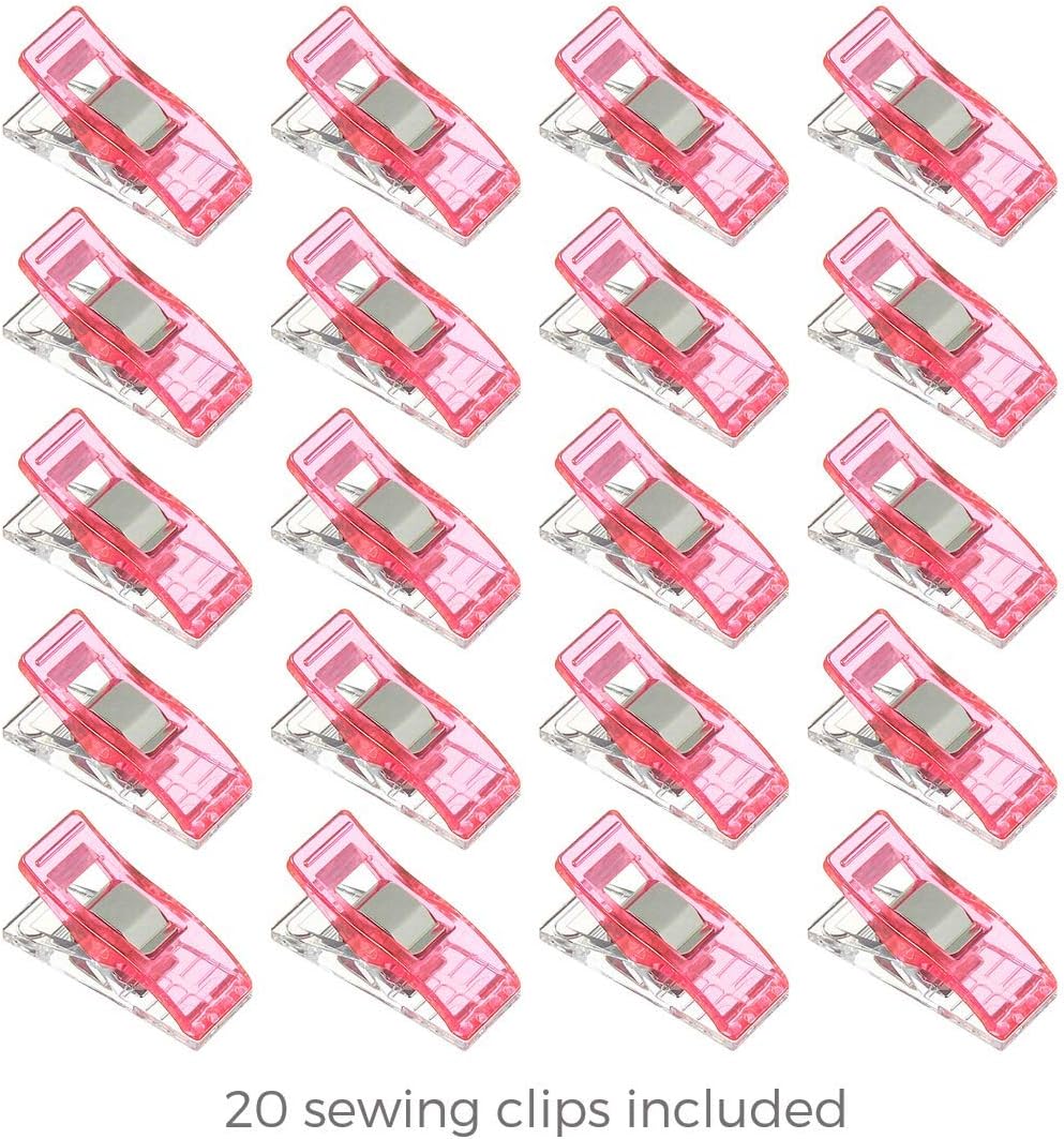 Rotary Cutter Set pink - Quilting Kit incl. 45mm Rotary Cutter, 5 Replacement Blades, A2 Cutting Mat, Acrylic Ruler and Craft Clips - Ideal for Crafting, Sewing, Patchworking, Crochet & Knitting