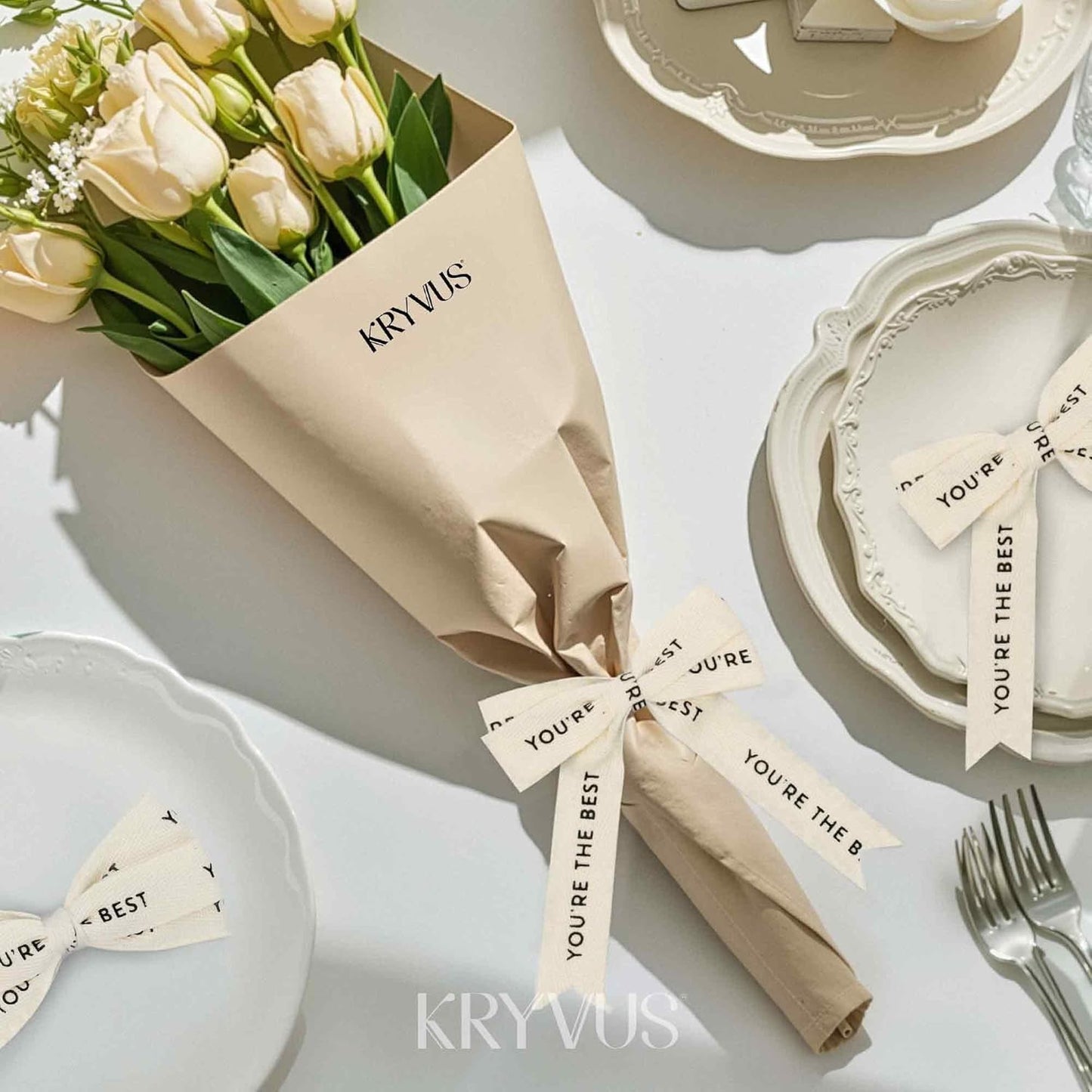 You're The Best Ribbon - 5/8 Inch x 12 Yards Natural Twill Tape Ribbon, Cotton Herringbone Ribbons for Gift Wrapping, Birthdays, Christmas, Anniversaries, Valentine's Day, Mother's Day