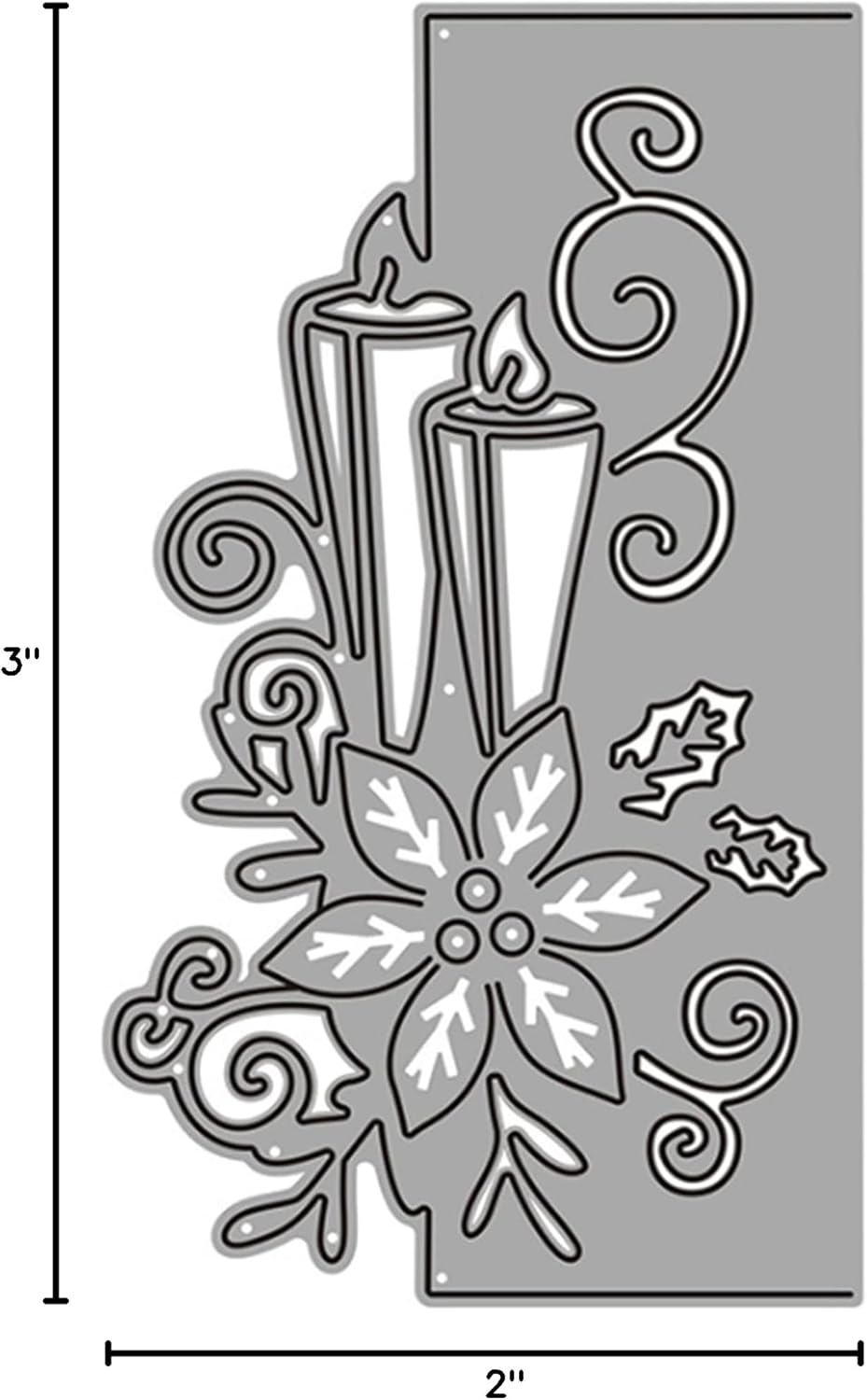 Metal Cutting Dies DIY Merry Christams Embossing Stencil Template Scrapbooking Card Making Mold Photo Album Arts Crafts Tools (Christmas Candle lace-7.6x12.9cm)