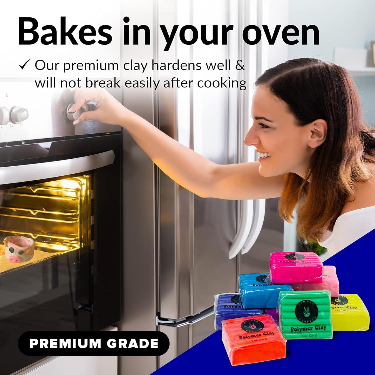 Oven Bake Polymer Clay Set, 48 Colors Modeling Clay Kit for Sculpting, Jewelry Making, Beads, Earrings, Molds, and Crafts