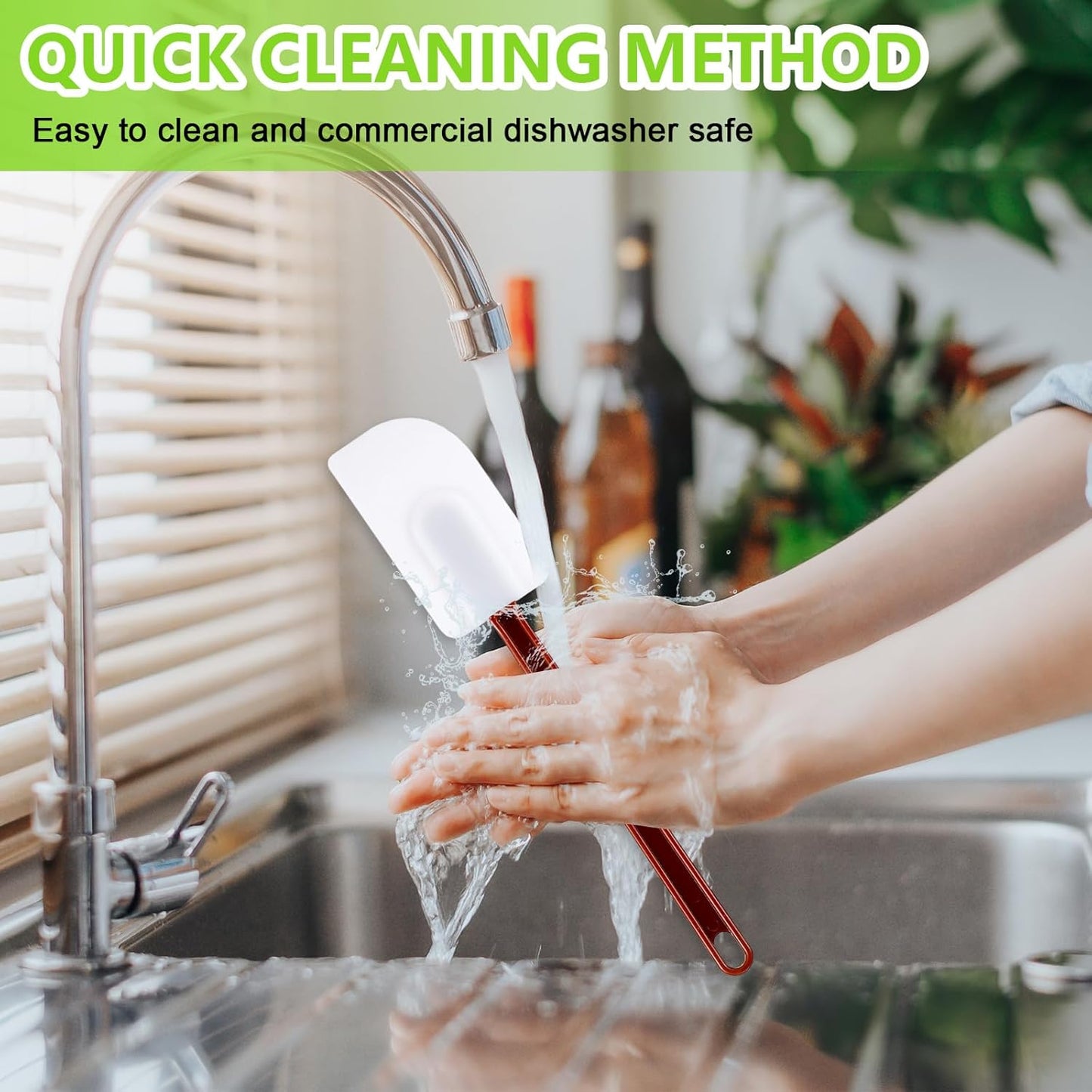 Dandat 9 Pcs Silicone Rubber Spatula, Commercial Spatula 500 Fahrenheit Heat Resistant, Non Stick Heavy Duty Scraper for Kitchen Cook Mix Fry Spread Bake, Dishwasher Safe(Deep Red and White,14 Inch)