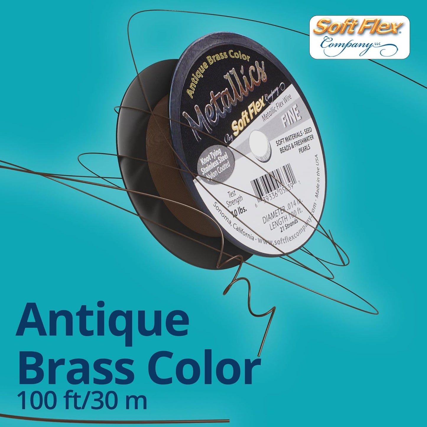 Soft Flex 21 Strand Beading Wire - Fine 0.14 Diameter - 100 Feet Design Wire