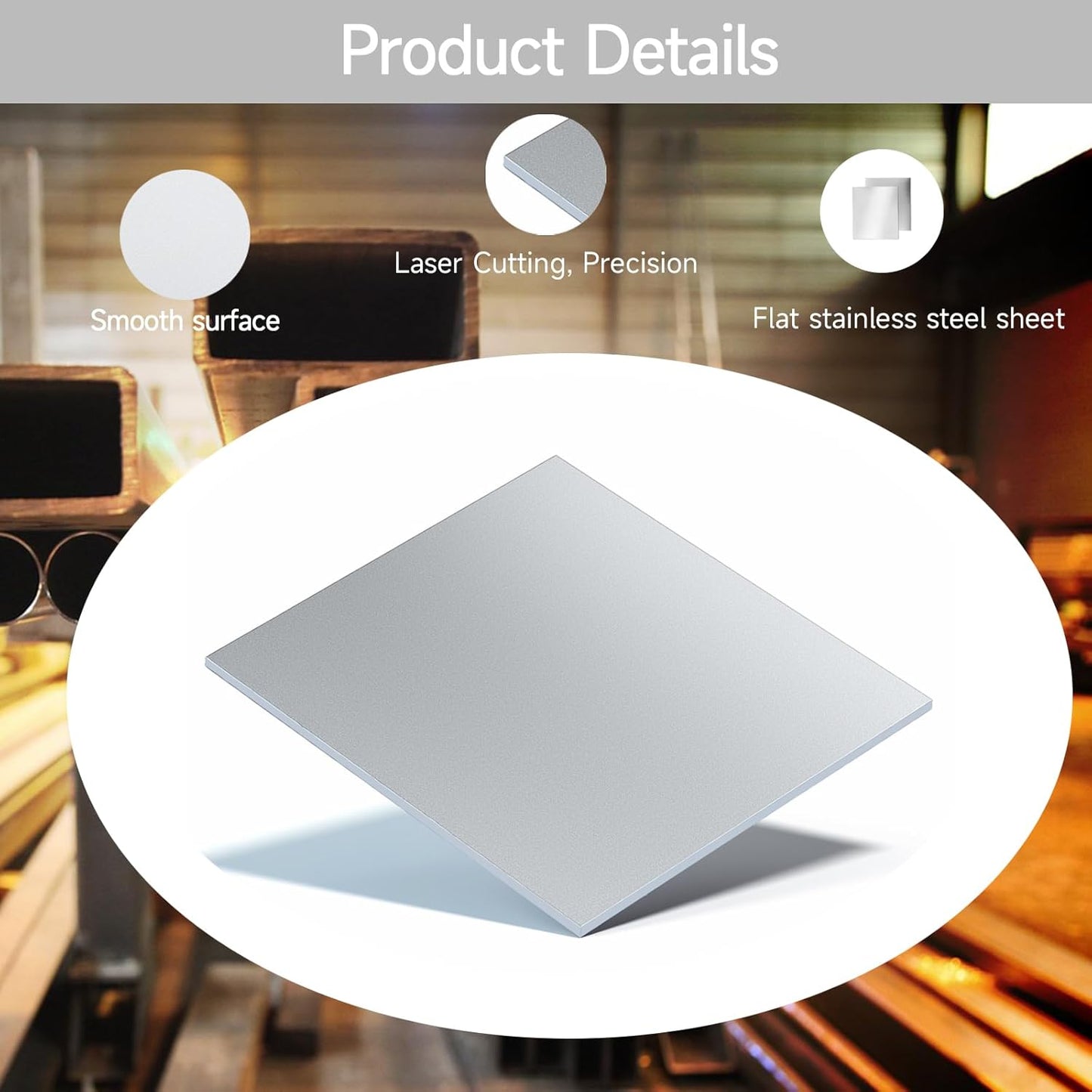 304 Stainless Steel Sheet - 2PCS 12" X 8" X 1/32" Thin Stainless Steel Plate 1/32 Inch Thickness with Protective Film Metal Sheets Shim Stock for Kitchen DIY Crafting (305 x 203 x 0.76 mm)