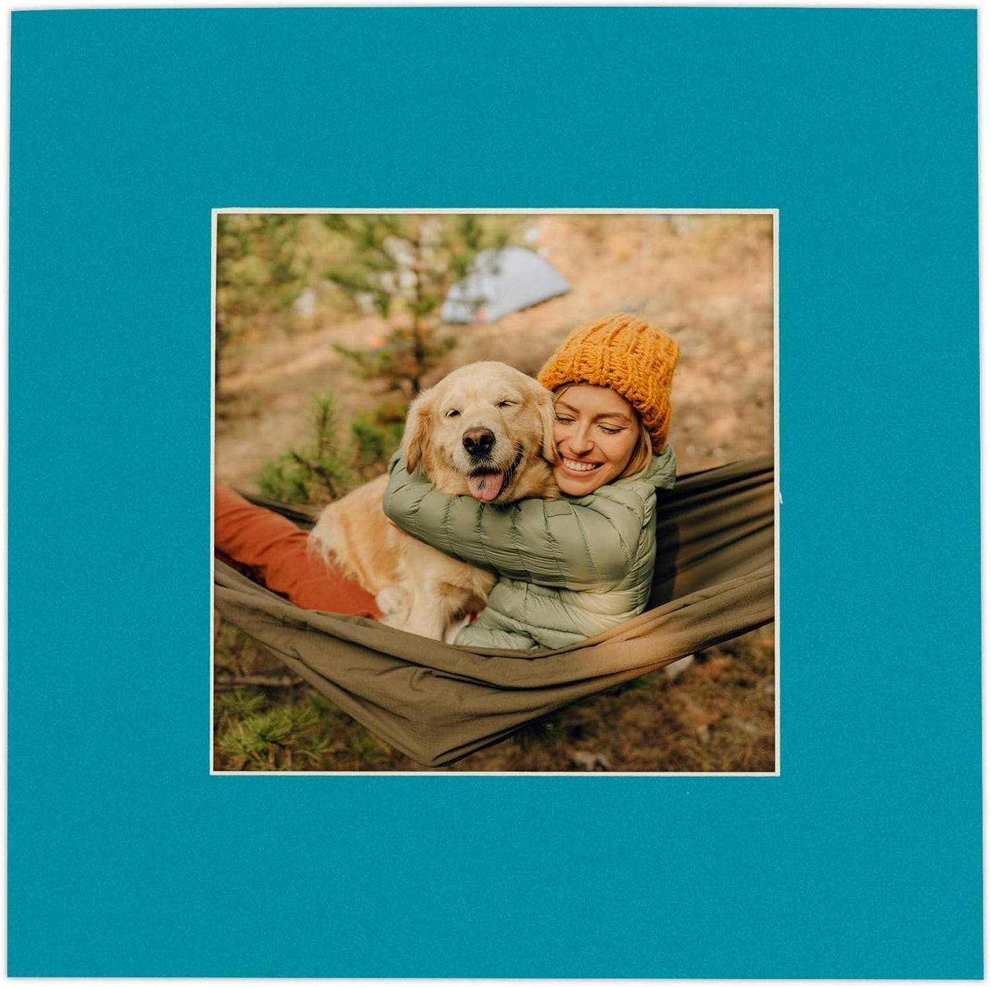 6x8 Mat for 8x10 Frame - Precut Mat Board Acid-Free Teal Blue 6x8 Photo Matte Made to Fit a 8x10 Picture Frame, Premium Matboard for Family Photos, Show Kits, Art, Picture Framing, Pack of 1 Mat