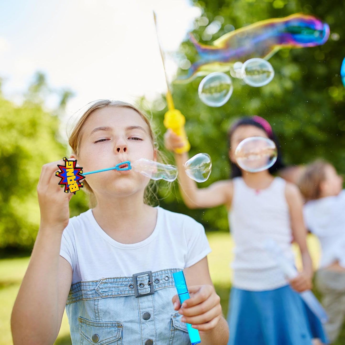Superhero Party Favors,24Pcs Hero Word Bubble Wands for Kids,Cool Bubble Wand for Superhero Party Supplies,Classroom Prizes Pinata Goodie Bag Stuffers Gift