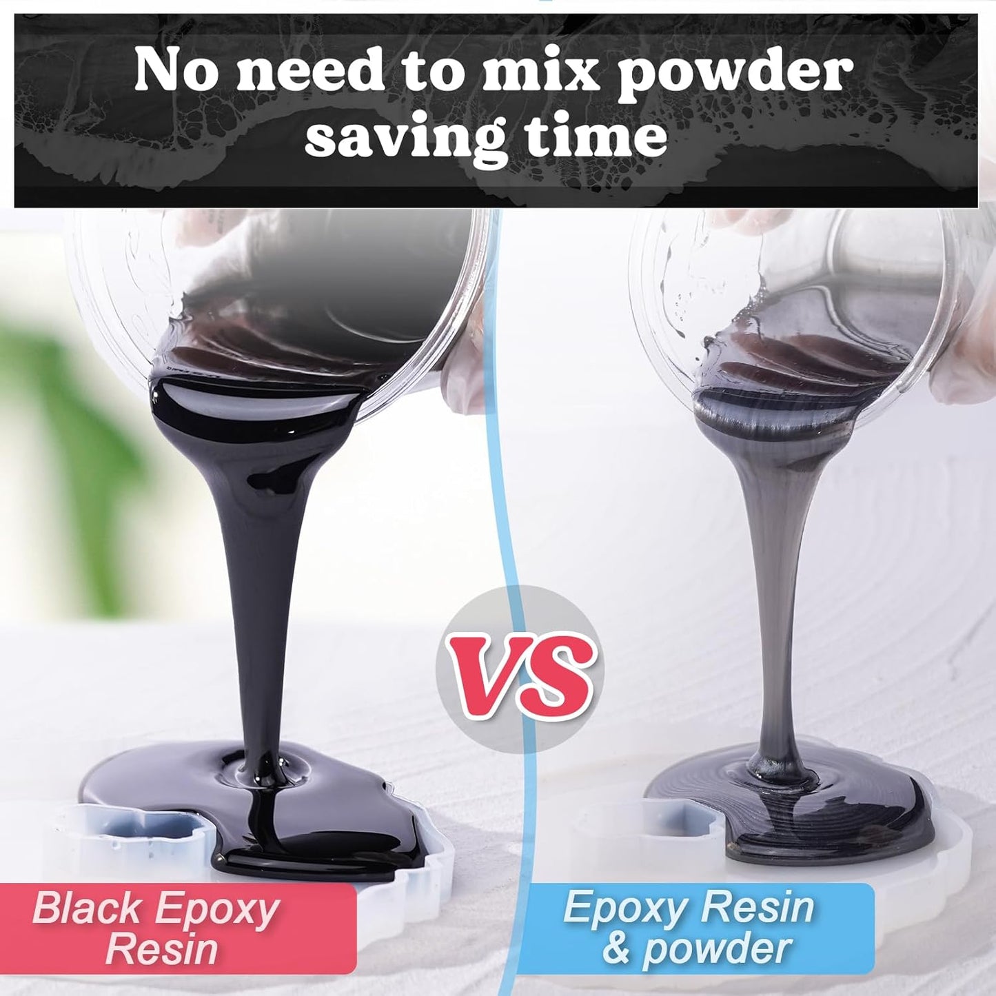 LET'S RESIN EPOXY RESIN Black Resin Epoxy,44OZ Bubble Free & High-Gloss Epoxy Kit,Self Leveling epoxy and Hardener for Art Crafts,Jewelry Making,Resin Molds