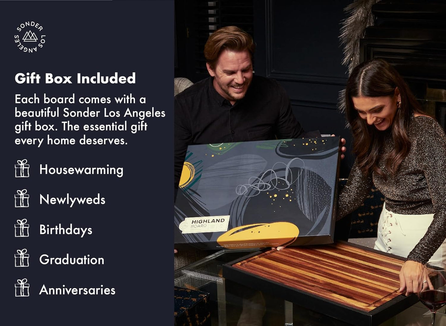 Sonder Los Angeles, XXL Thick Edge Grain Teak Wood Cutting Board for Kitchen with Juice Groove, 23x17x1.5 Charcuterie Wooden Board in Large (Gift Box Included)