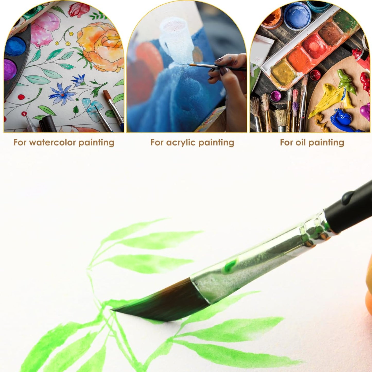 Dagger Striper Brush Set - 4 PCS Premium Watercolor Pinstriping Brushes Set with Korean Nylon Hair for Detail, Fine Lines, Acrylic, Ink, Gouache