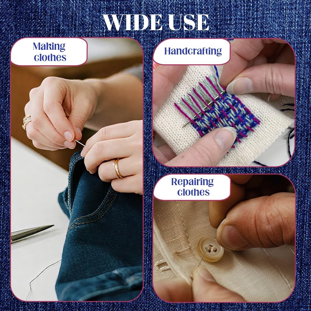 31PCS Sewing Tool Set, 2026 New Big Eye Steel Sewing Needles Kit, Stainless Steel Needles for Hand Sewing Kit, Portable DIY Hand Made Craft Set for Handcraft Lovers (31 Pcs)