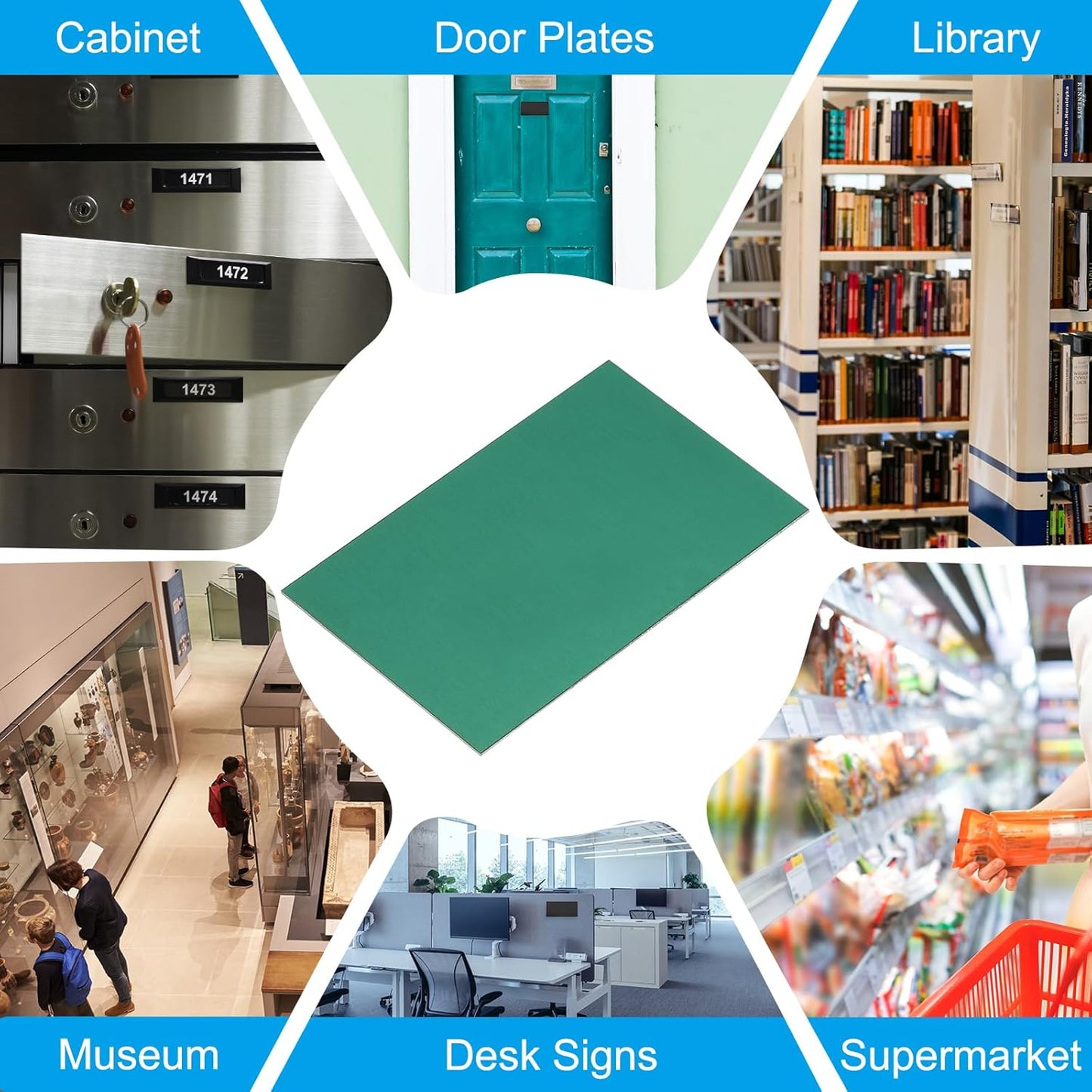 PATIKIL 2.1x3.3 Inch Anodized Aluminum Sheet Metal, 15Pcs Laser Plates Engraving Blanks 0.5MM Thin Rectangle for Crafting DIY House Laser Engraving, Green