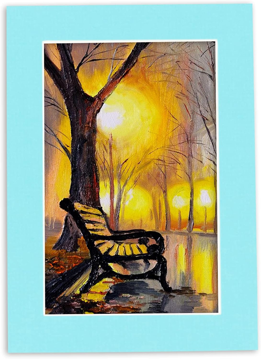 8x10 Mat Bevel Cut for 5x8 Photos - Acid Free Aquamarine Blue Precut Matboard - For Pictures, Photos, Framing - 4-ply Thickness