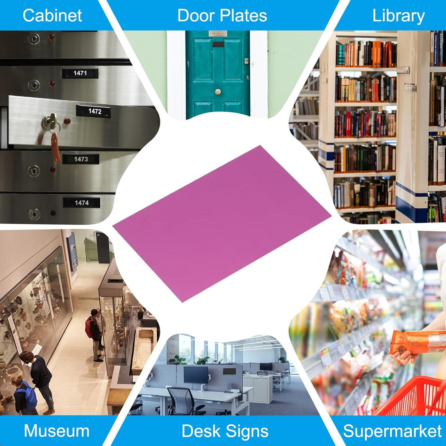 PATIKIL 2.1x3.3 Inch Anodized Aluminum Sheet Metal, 20Pcs Laser Plates Engraving Blanks 0.5MM Thin Rectangle for Crafting DIY House Laser Engraving, Purple