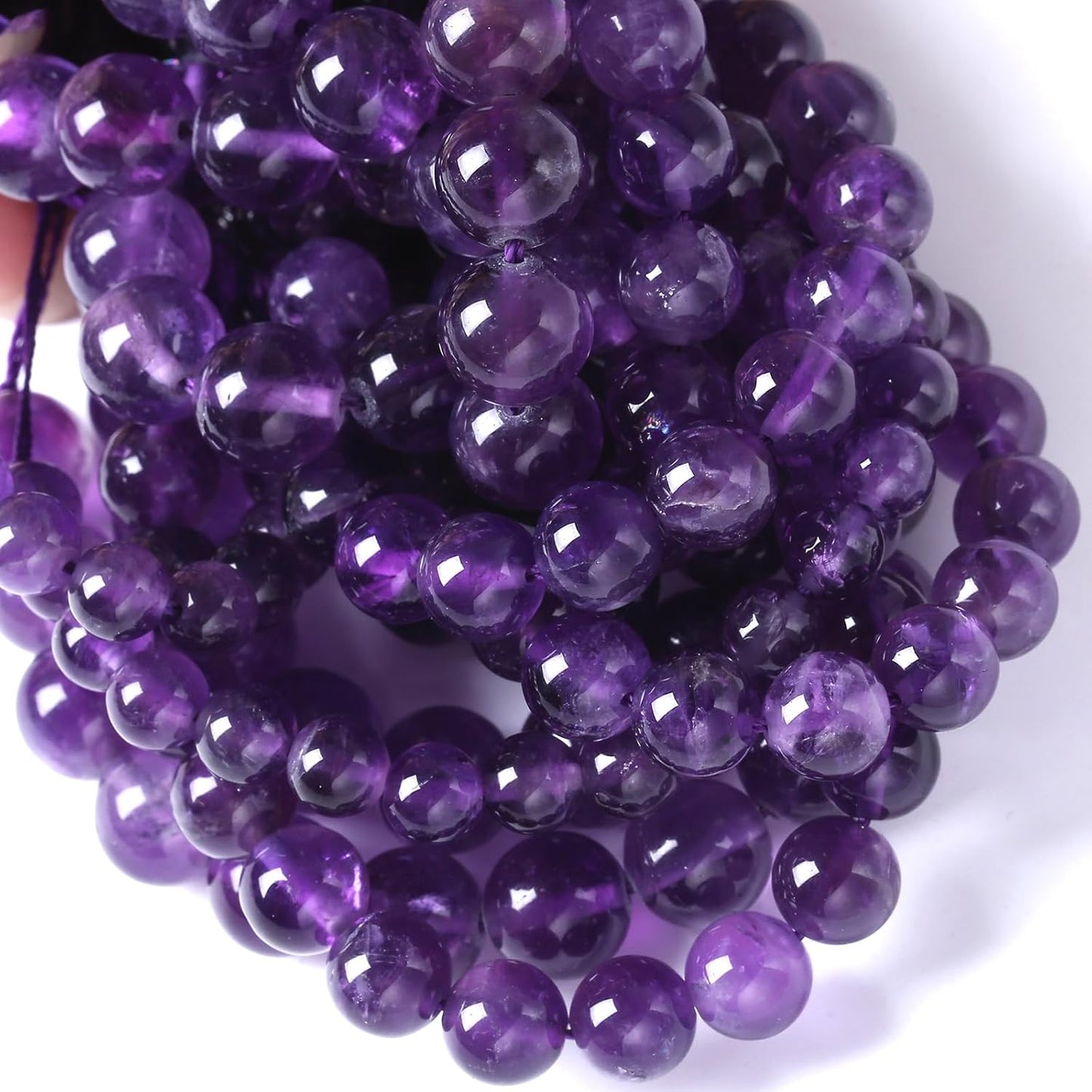 36pcs 10mm AAA Natural Amethyst Beads Crystal Energy Healing Power Stone Beadsfor Jewelry Making DIY Bracelet Necklace Accessories 15"