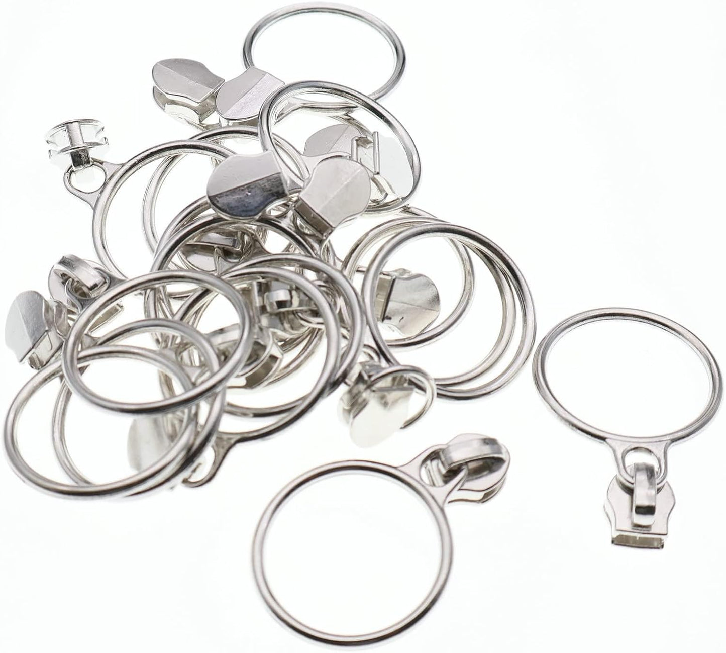 Leekayer #5 Silver Metallic Nylon Coil Zippers by The Yard Bulk 10 Yards Brown Zipper Tape with 25pcs Silver Ring Pull Sliders for DIY Sewing Tailor Craft Bag(Brown)