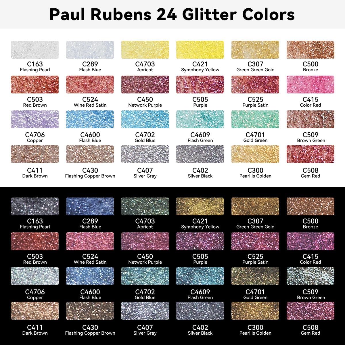 Paul Rubens Professional Metallic Watercolor Paints Set, Pearl Paint, Portable Metal Case with Palette, Set of 24 Half Pans, Art Supplies for Artists, Beginners, Hobbyists, Students