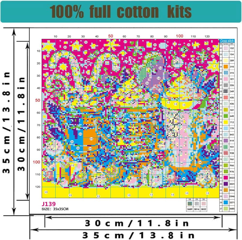 Christmas Stamped Cross Stitch Kits - Christmas Snowflake Counted Cross Stitch Kits for Beginners Adults Needlepoint Cross-Stitch Patterns Dimensions Needlecrafts Embroidery Kits Arts and Crafts