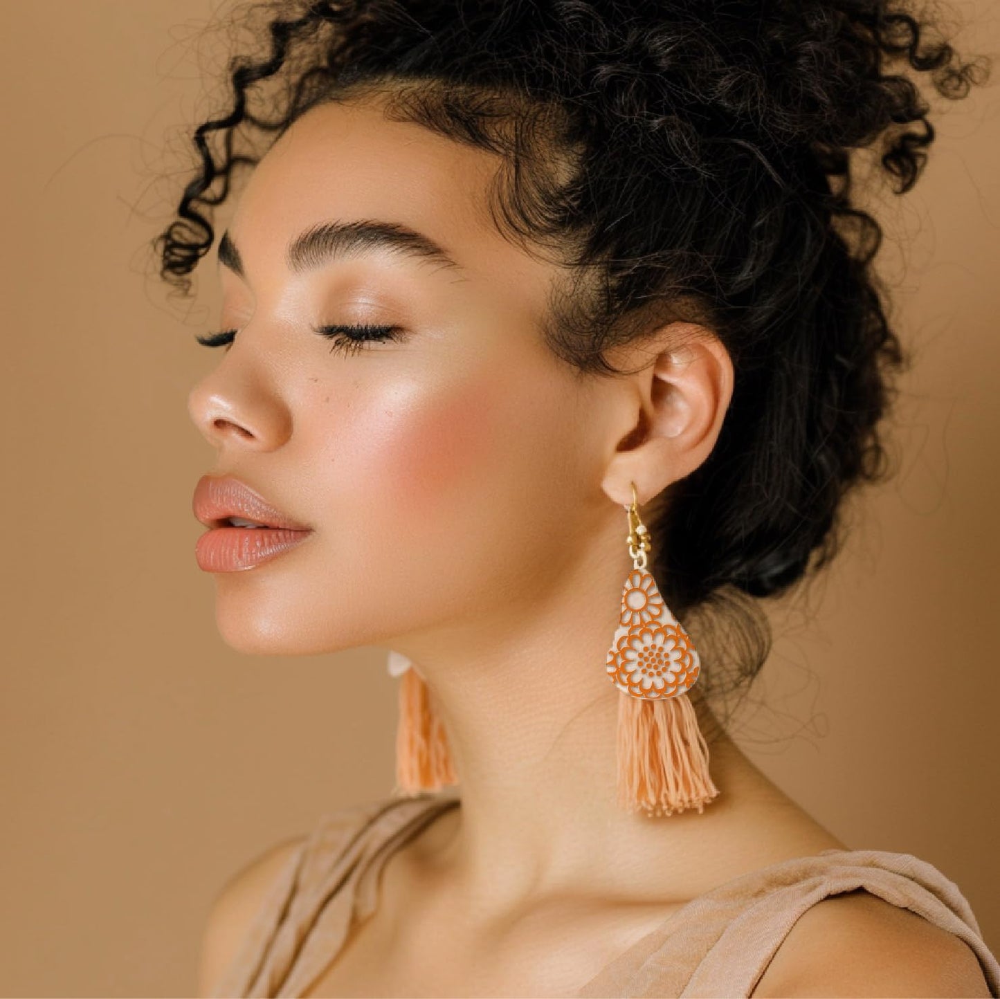 Arbuya Polymer Clay Blossom Flowers Texture Sheets for Earrings Jewelry Making, Clay Dahlia Floral Texture Mats for Polymer Clay Projects Floral Stamps for Clay Earrings Tools