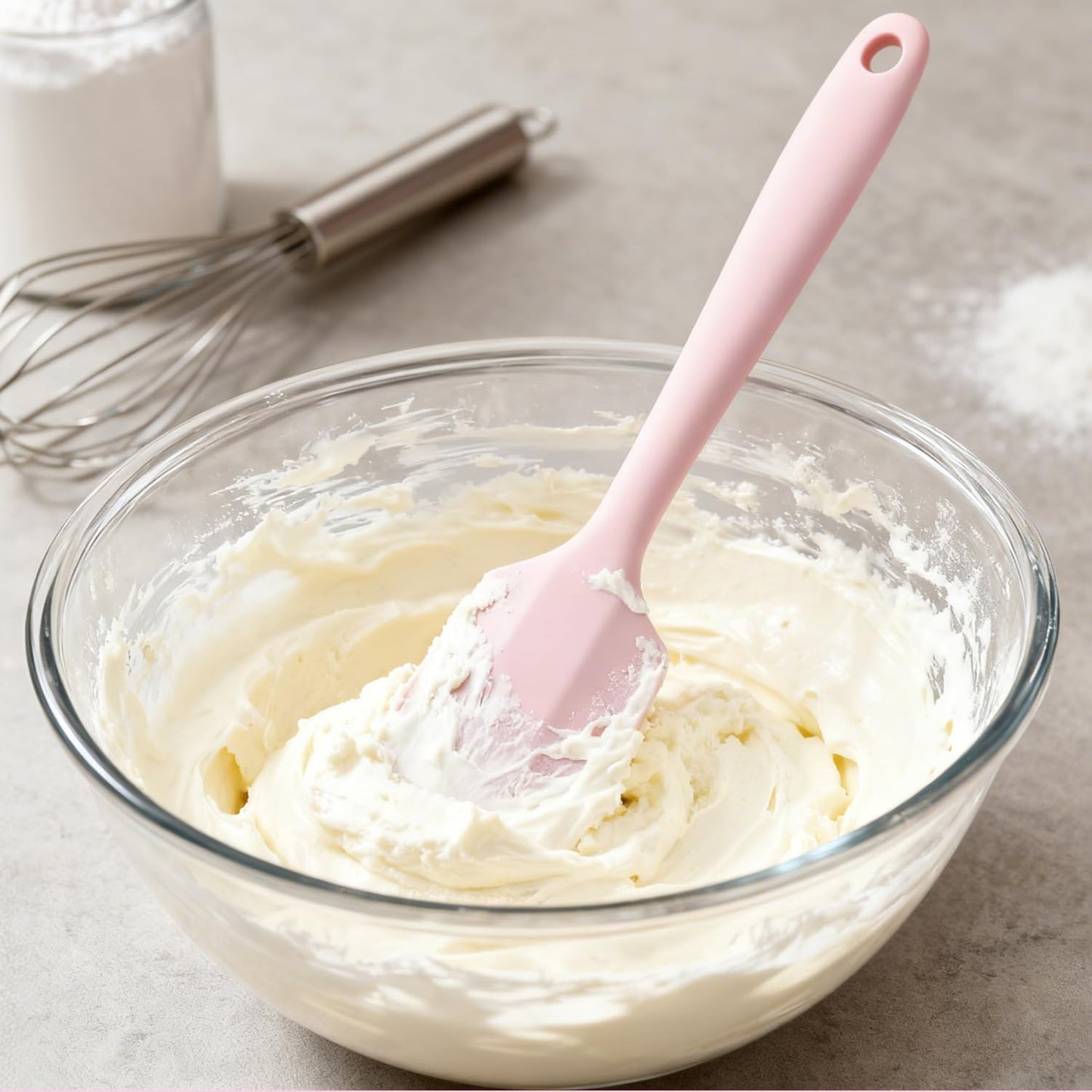 Silicone Spatula Set - Rubber Spatula - 600°F Heat Resistant Baking Spoon & Spatulas (Pink)