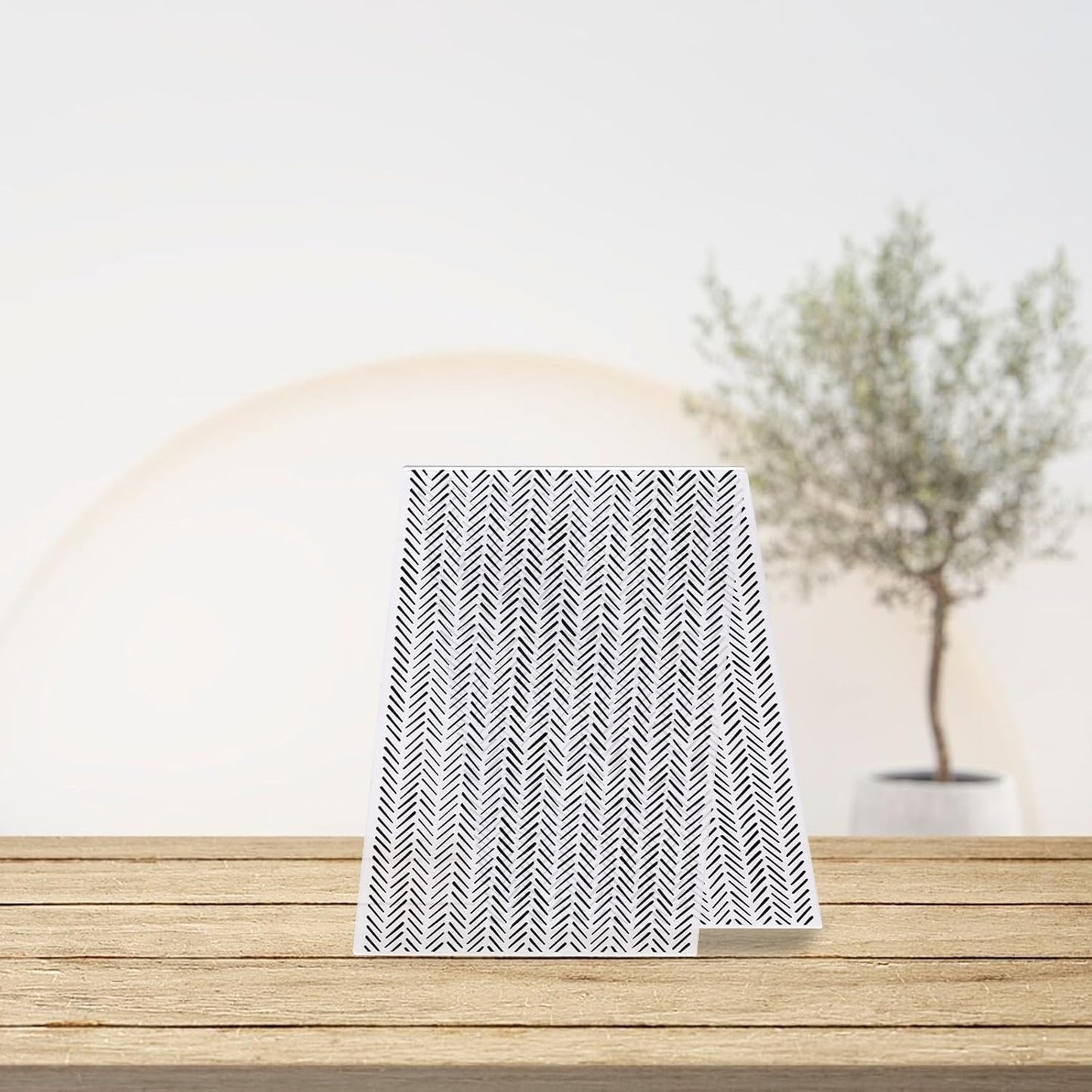 Glodecart Chevron Herringbone Background Embossing Folder, Plastic Textured Impressions Basic Pattern Chevron Embossing Folder Template for Card Making Scrapbooking Paper Craft Album Stamps DIY Décor