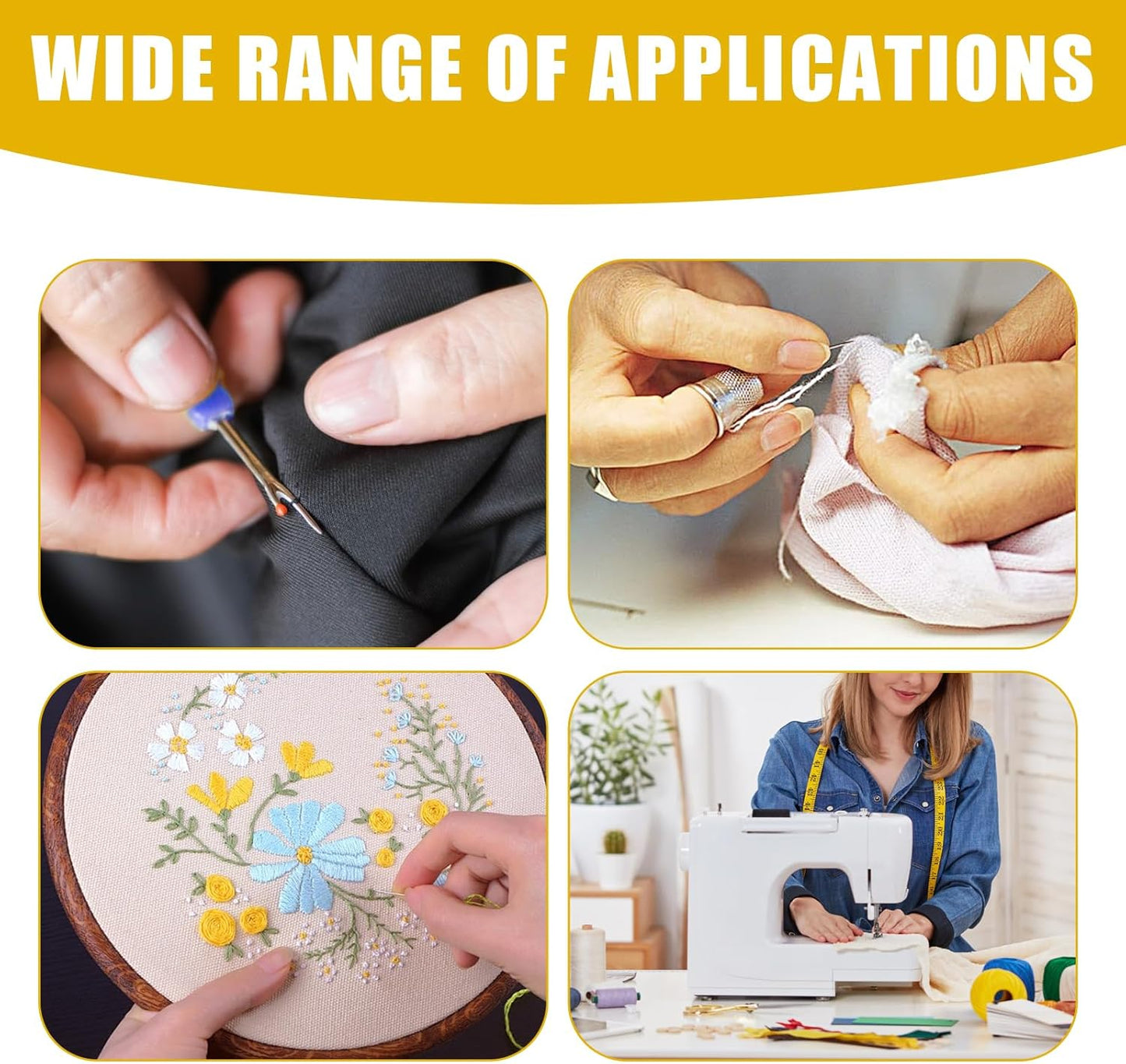 31 PCS Sewing Thimble Kit, Thimbles for Metal Finger Protectors, Thimbles for Hand, Seam Rippers for Sewings, Needle Threaders, Sewing Scissors, Sewings Patchwork Ruler