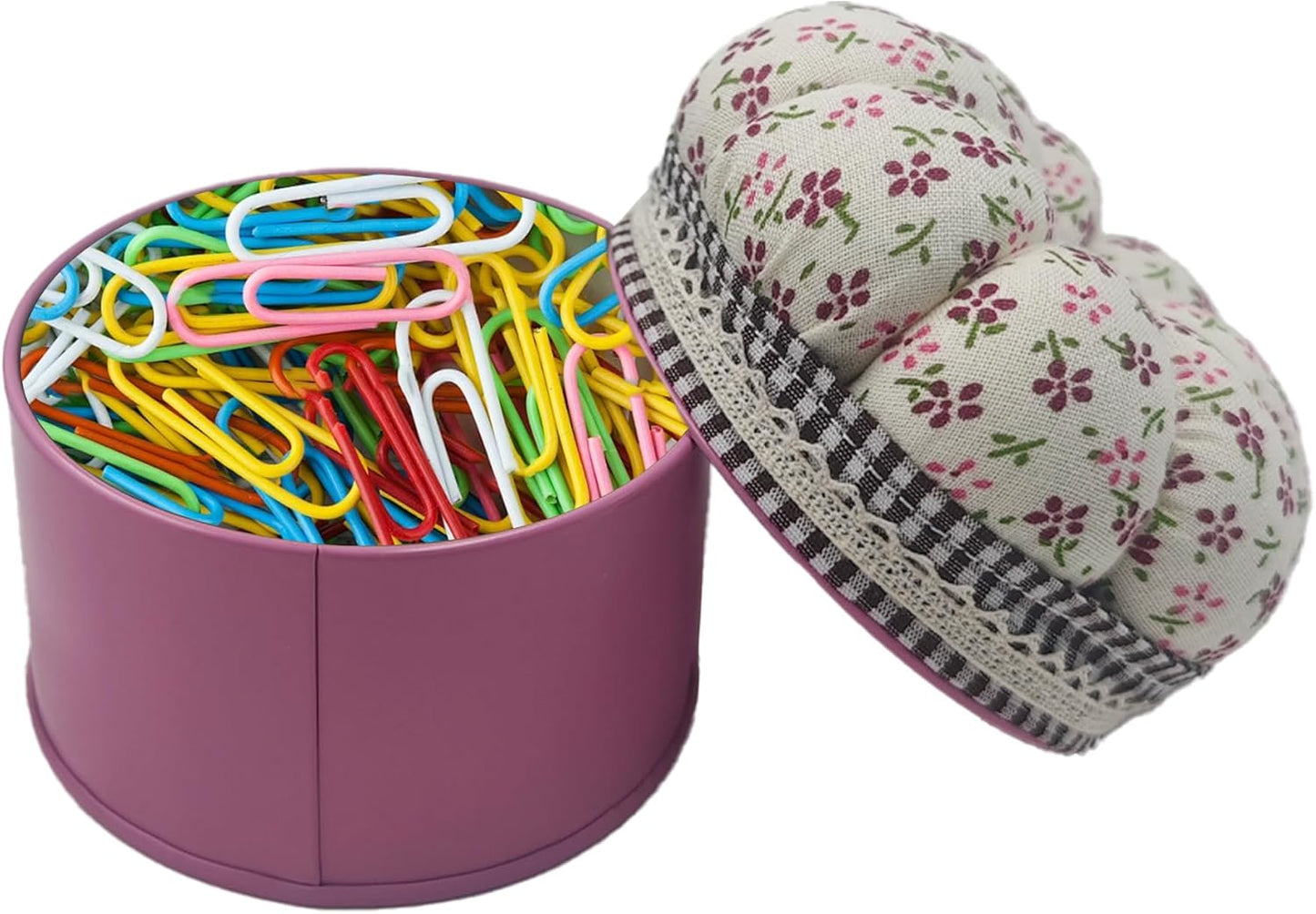 pson Pumpkin Shaped Pin Cushion with Storage Box, Cute Sewing Needle Holder for Quilting, DIY Crafts, Needlework, Sewing(Flowery)