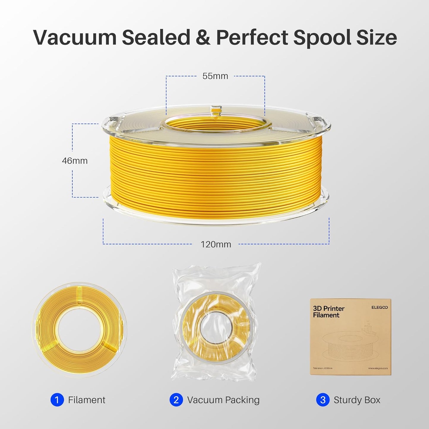 ELEGOO Silk PLA Filament 1.75mm Triple Colors Blue Purple Black 250g, Shiny Tri-Color 3D Printer Filament Dimensional Accuracy +/- 0.05mm, 250g Spool Fits for Most FDM 3D Printers