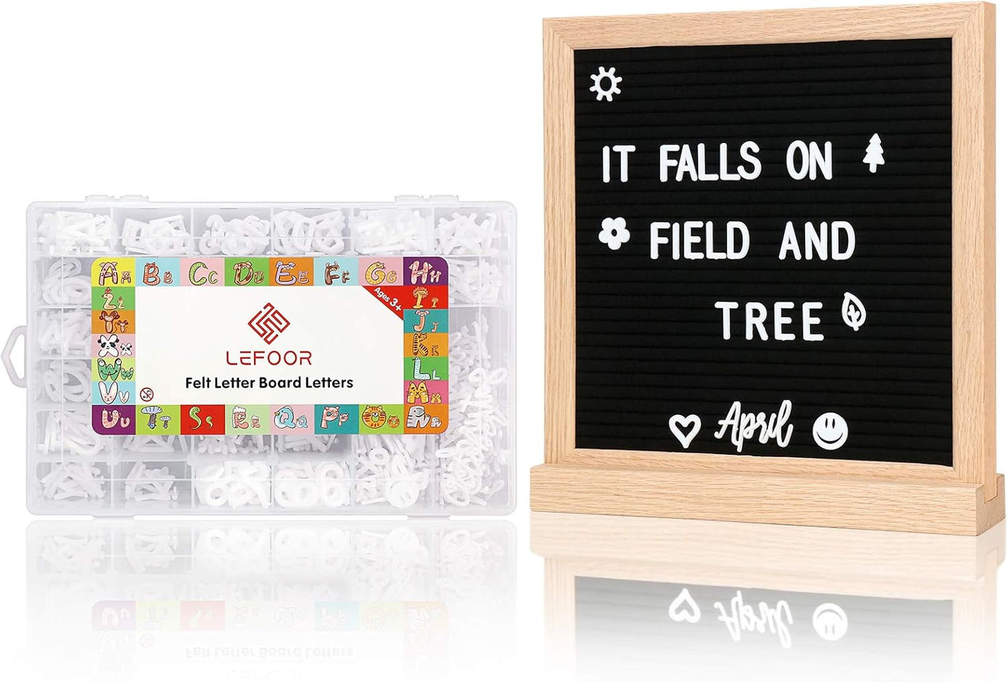 Letter Board Letters Only,646 PRE-Cut Characters (3/4 and 1 Inch,White) with Sorting Tray,Felt Letter Board Letters (Choice B)