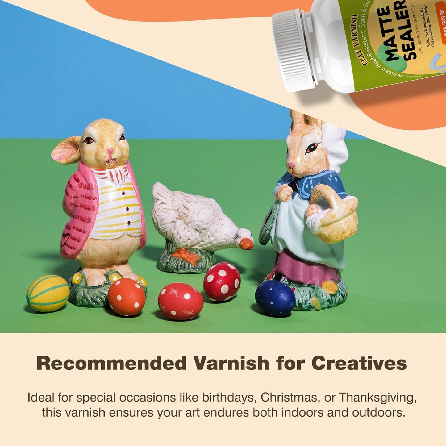 200ml Air Dry Clay Glaze, Air Dry Clay Varnish, Air Dry Clay Sealant, Clay Glaze for Airdry Clay, Varnish for Pottery&Acrylic Paint, Waterproof & Stain Resistant, Design for Air Dry Clay Pottery