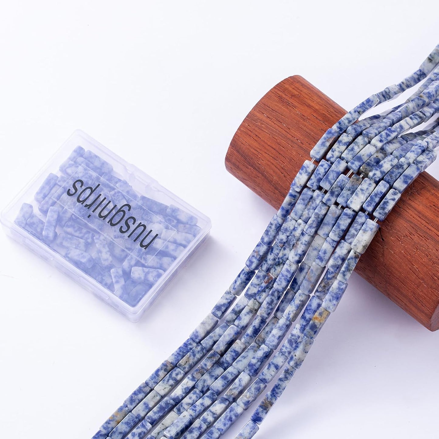 Natural Blue Sodalite Rectangle Tube Beads 4x13mm 38cm/str Loose Semi Gemstone Stone Beads for Making Bracelets Necklace Earrings