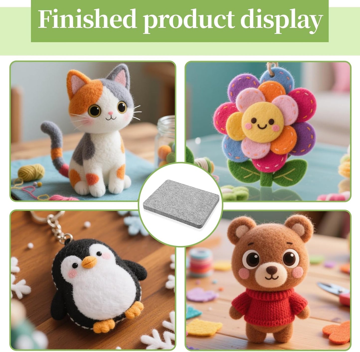 Needle Felting Pad, Grey Sponge Pad, 8×10 in Needle Felting Mat for Any Wool Felting Supplies