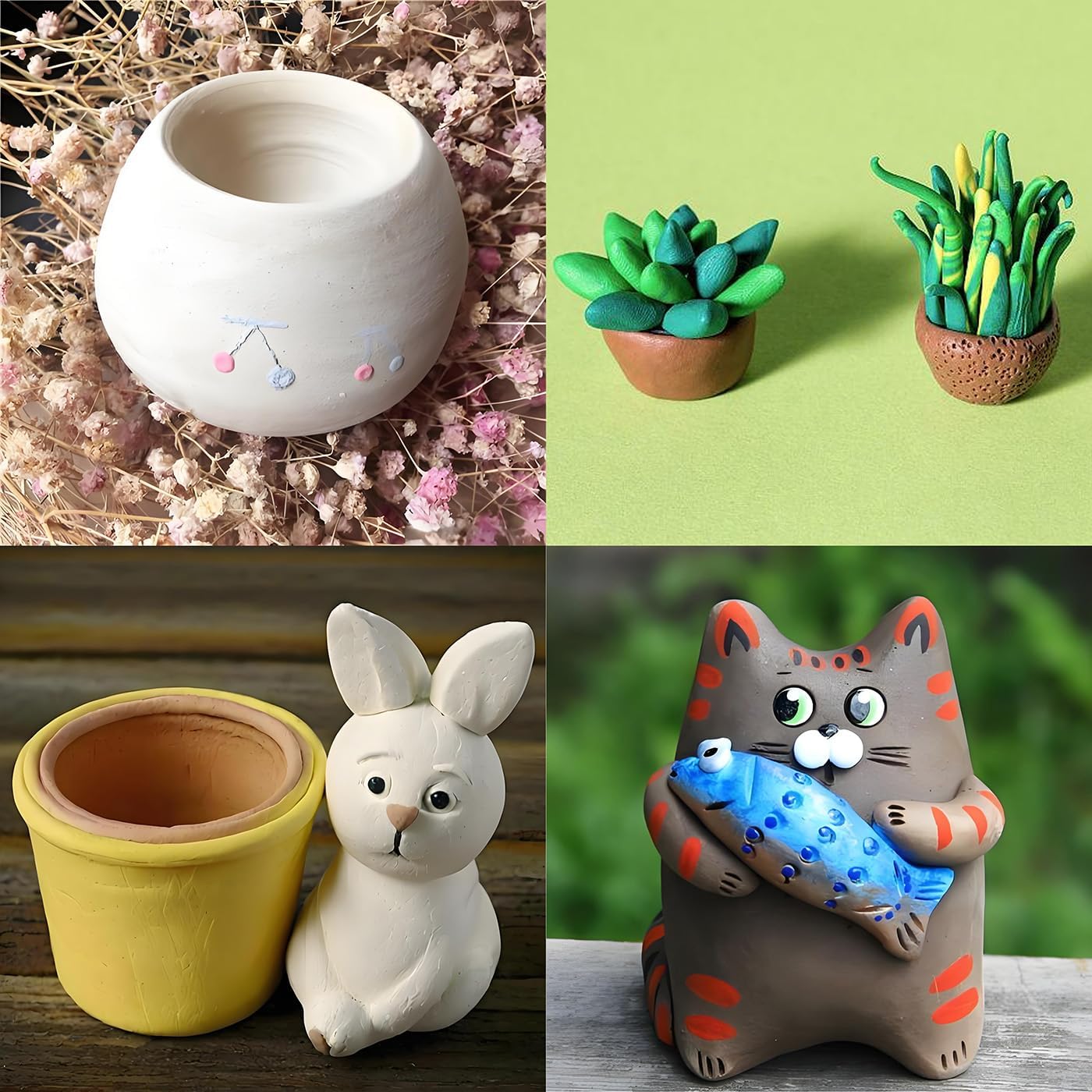 ReArt Air Dry Modeling Clay 3.3LBS, for Sculpting, Wheel Throwing, Hand Building, All-Purpose Modeling Clay (White)