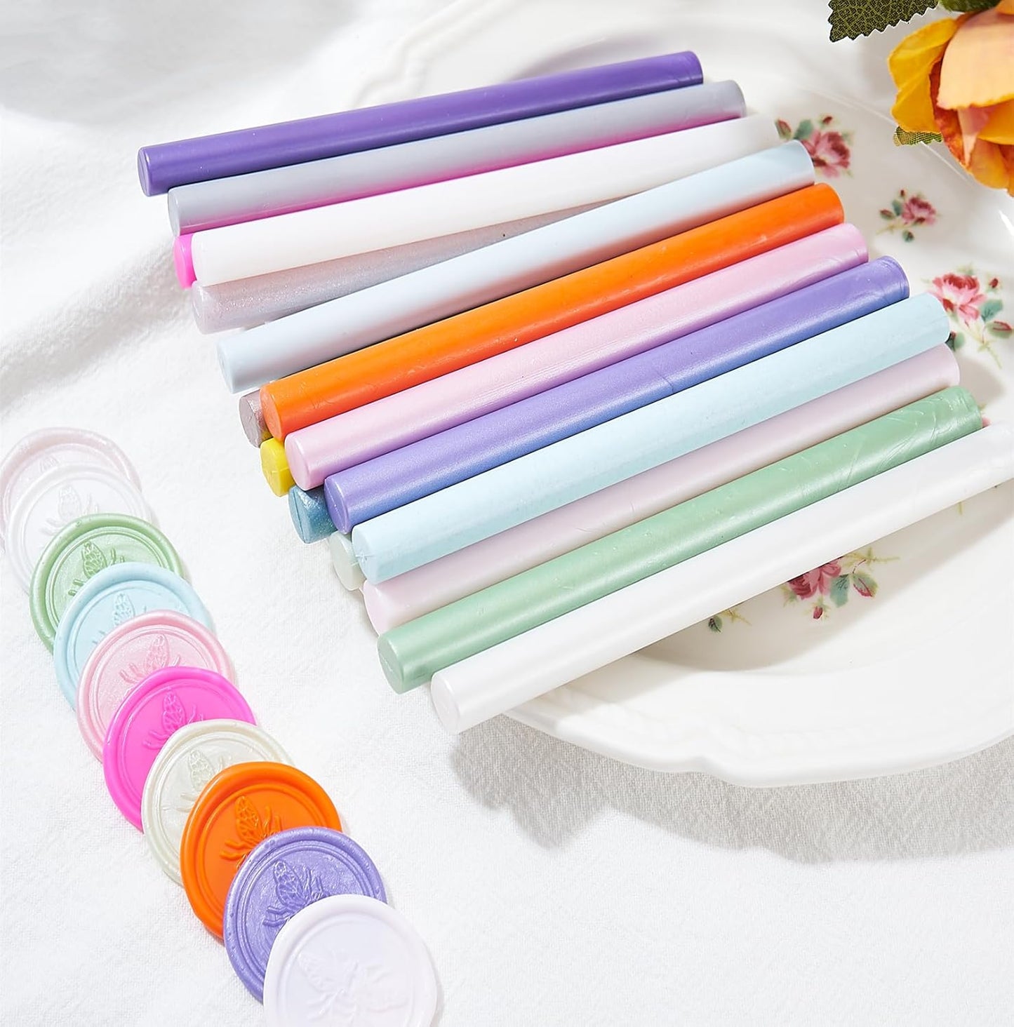 20pcs Pearl Pink Wax Seal Sticks for 0.28'' Glue Gun, Wax Seal Stamp, Wedding Invitations, Envelopes, Christmas Gifts