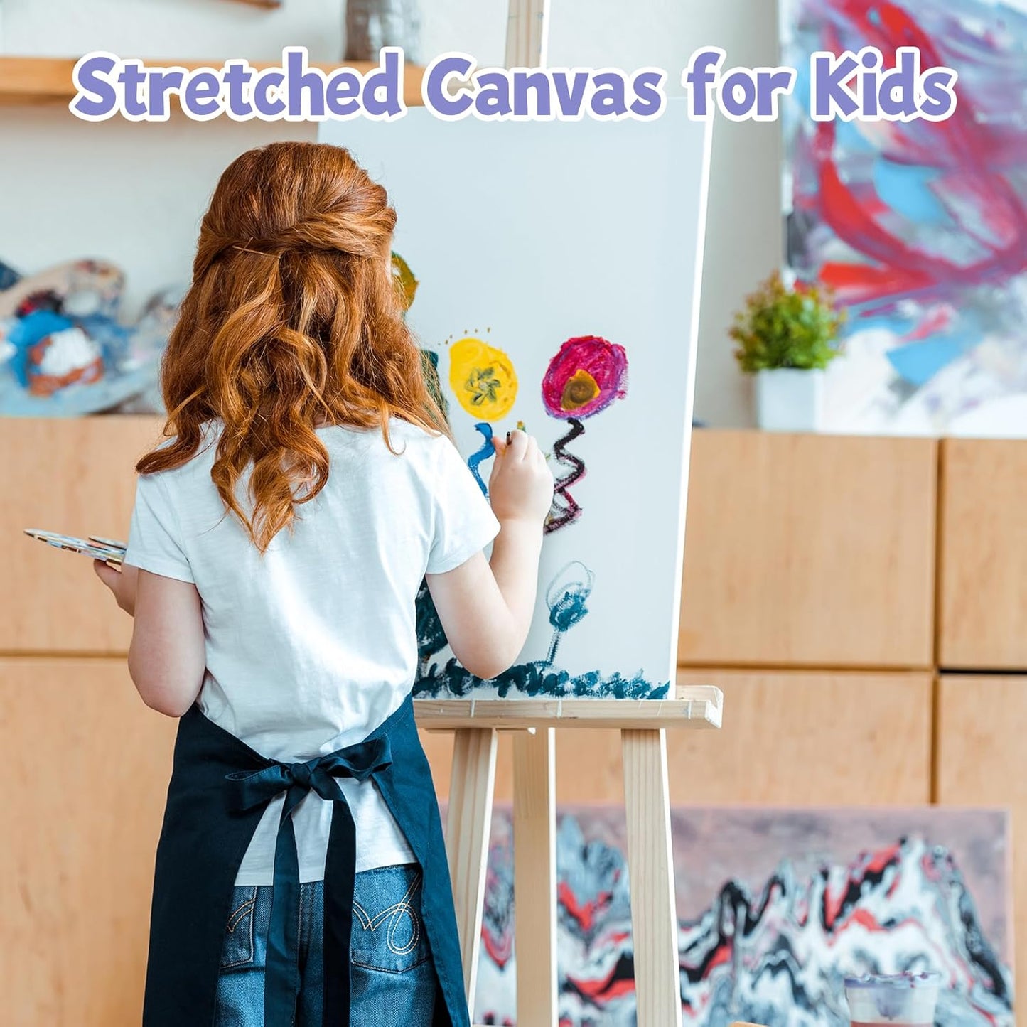 ESRICH 12x16 Stretched Canvas for Painting, 8 Pack Blank Canvases for Painting -5/8 in Profile Primed Cotton Painting Canvas for Oil & Acrylic Paint