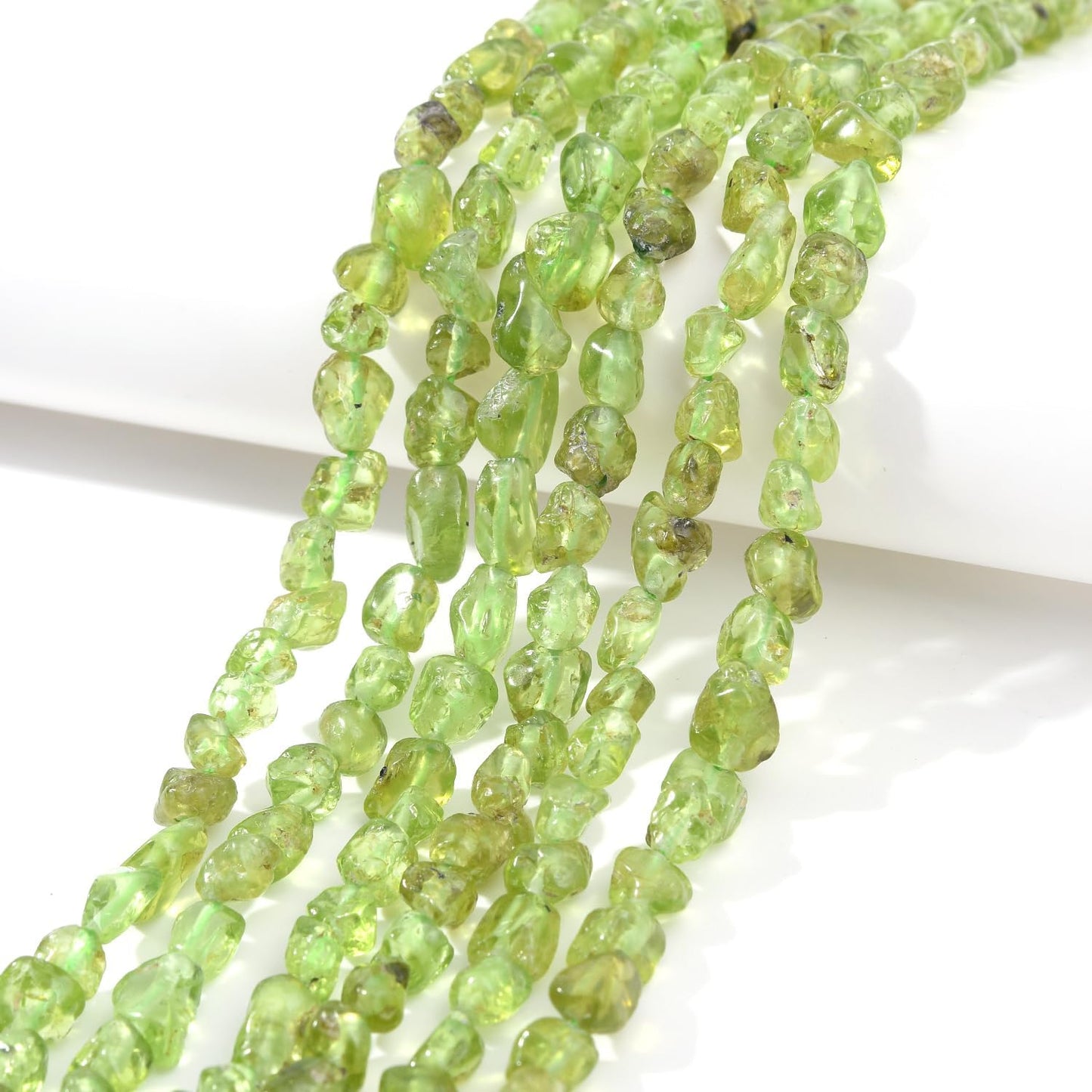 Green Peridot Pebble Nugget Oval Free Tumbled Stone 6-8mm Natural Gemstone Loose Beads Approx 15.5 inch for DIY Jewelry Making