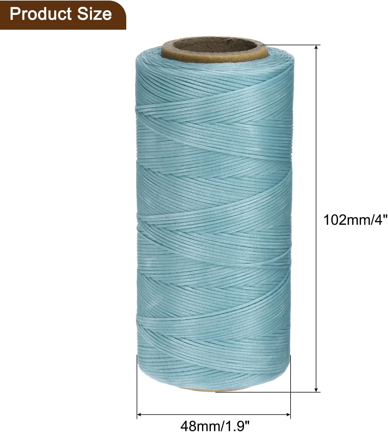 uxcell Leather Sewing Waxed Thread, 284 Yards / 260m 0.8mm 150D Flat Polyester All-Purpose Threads for Leather Crafts, Bookbinding, Slate Blue