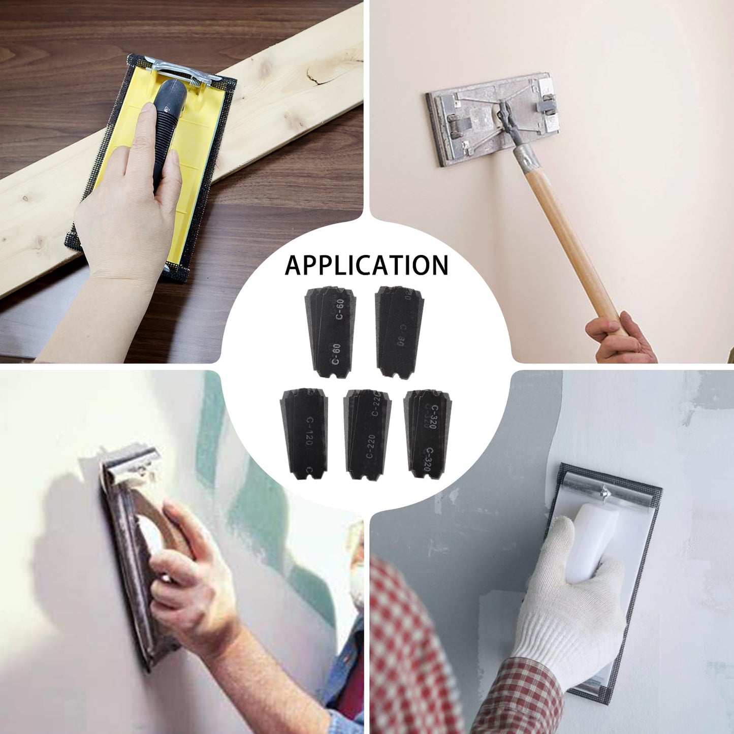 SCOTTCHEN Drywall Sanding Screen Mesh Sheet 11-1/4" x 4-3/16" Grit: #60,80,120,220,320-20pcs