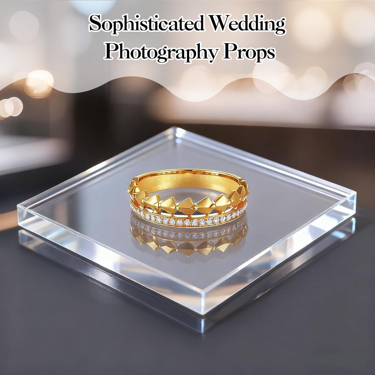 Acrylic Blocks & Stamp Block - 6PCS Clear Display Stand, Acrylic Blocks for Stamping, Jewelry, Cosmetics, Wedding Flat Lay Photography Props