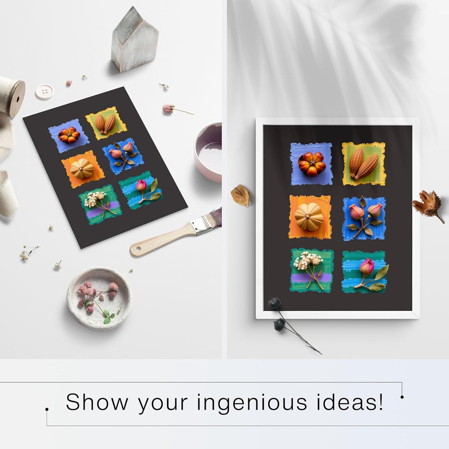 Golden State Art, 11x14 Uncut Photo Mat Matboard - Black Uncut Mats for DIY Projects, Presentation Boards, Art Crafts (50 Pack)