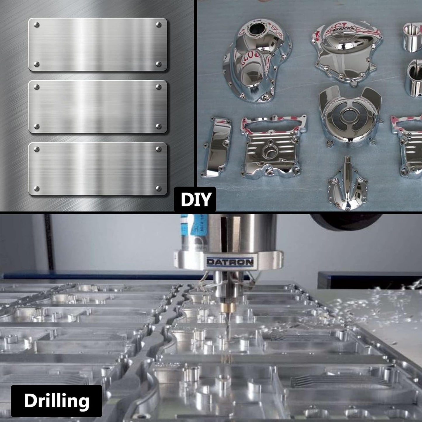 2Pack 6061 T651 Aluminum Sheet Metal 10 x 10 x 1/16 (0.06”) Inch Plain Thin Aluminum Plate Covered with Protective Film, Heat Treatable Rectangle 1.5MM Aluminum Metal Plate for Crafting, Industrial