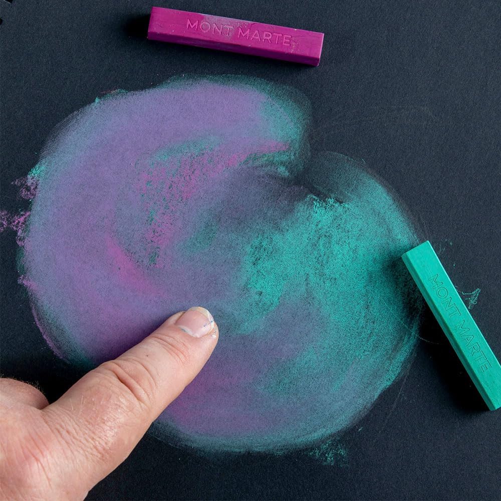 Mont Marte Soft Pastels Signature 72pc, Set of 72 Assorted Colored Pastel Sticks, Vibrant and Blendable, Ideal for Art, Craft, Drawing, Sketching