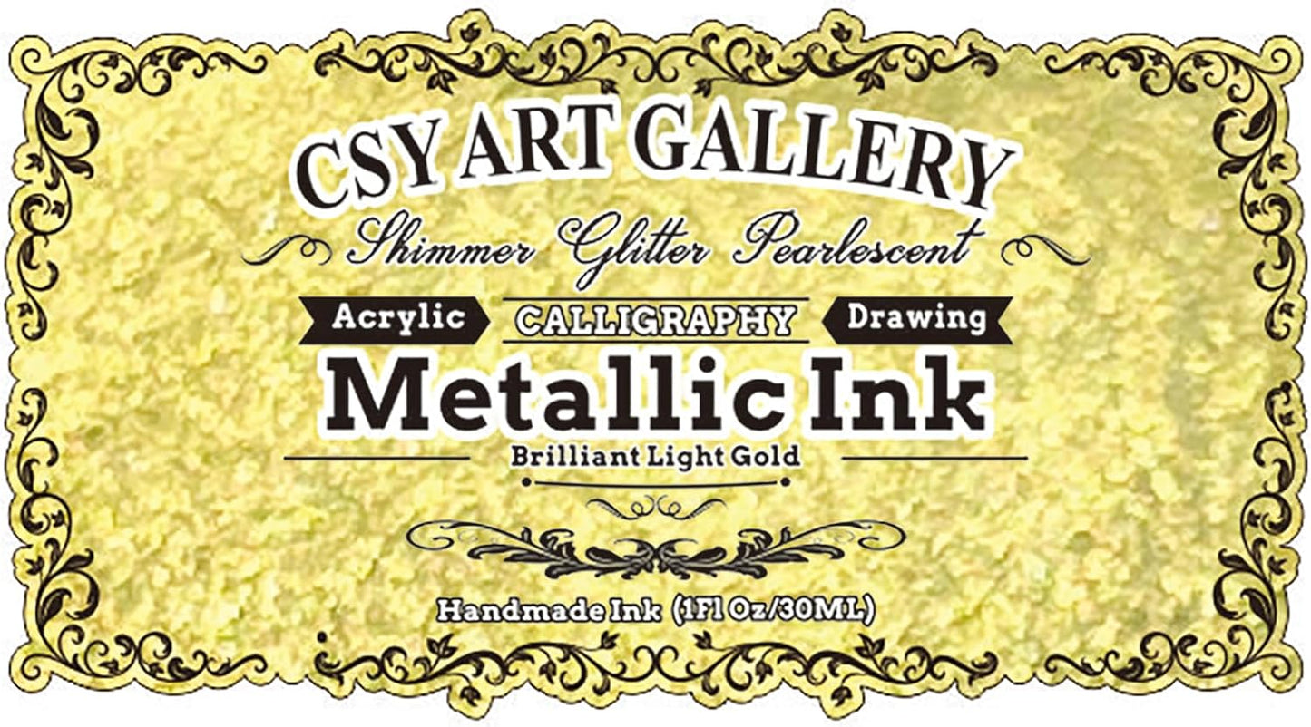 CSY Art Gallery Metallic Acrylic Ink (Brilliant Light Gold)