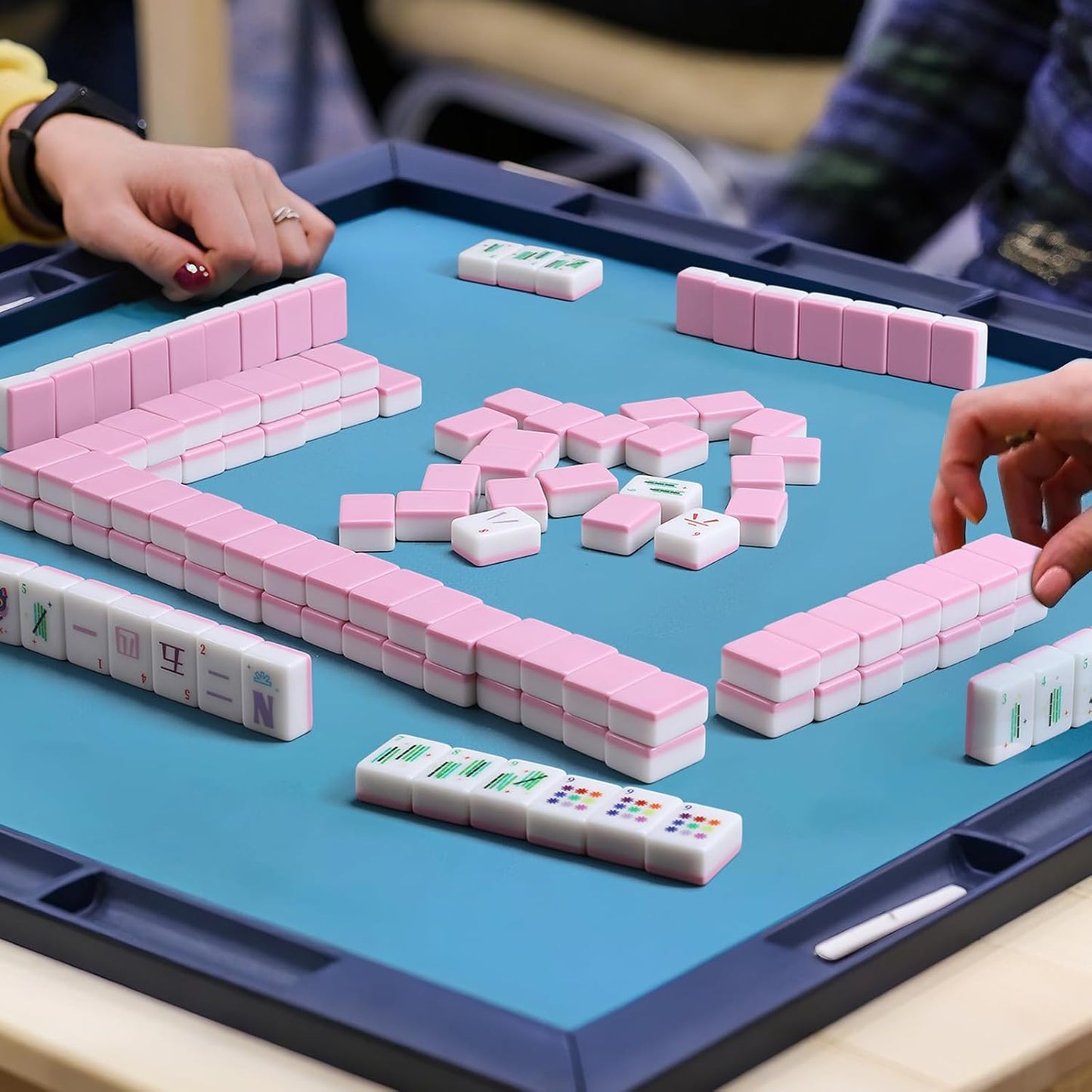 American Mahjong Set 160 Quality White Tiles (1.2 Inch, Tiles Only) American Mahjong Game Set for Ideal Gifts, No Additional Accessories