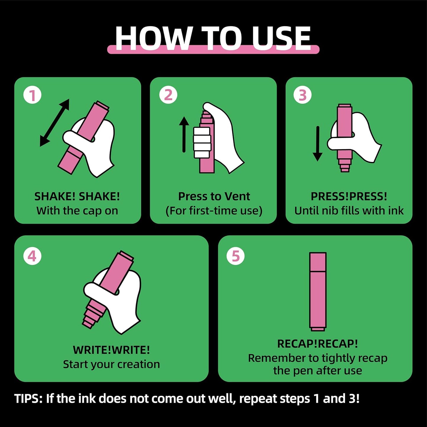 WUO Window Chalk Markers,12 Colors Car Markers,15mm 3-In-1 Jumbo Wide Nib, Dust-Free & Non-Toxic - Erasable Blackboards Marker For Rock Painting, Poster, Stone, Ceramic, Glass