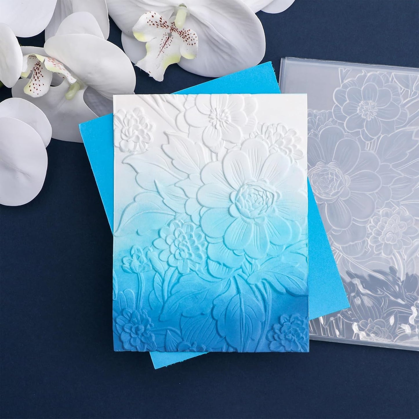 BAOFALI 3D Embossing Folder for Card Making Texture Fades Blossom Bloom Floral Plastic Embossing Folder Template for DIY Scrapbooking Paper Card Making Paper Card Embossing Stencil