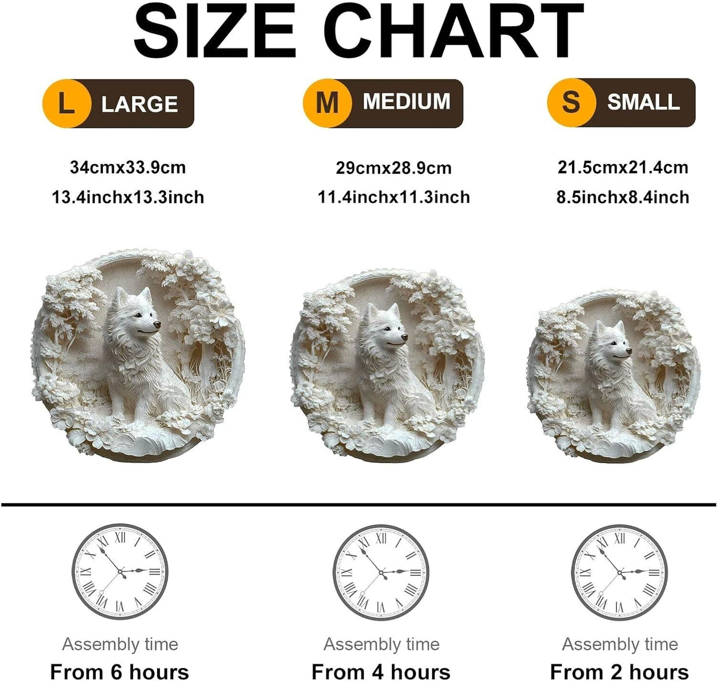 Wooden Puzzles Adults, 3D Samoyed Dog Wooden Puzzles 200 Pieces, Unique Animal Shaped Wood Challenging Jigsaw Puzzles Gifts for Adults, 11.4x11.1in