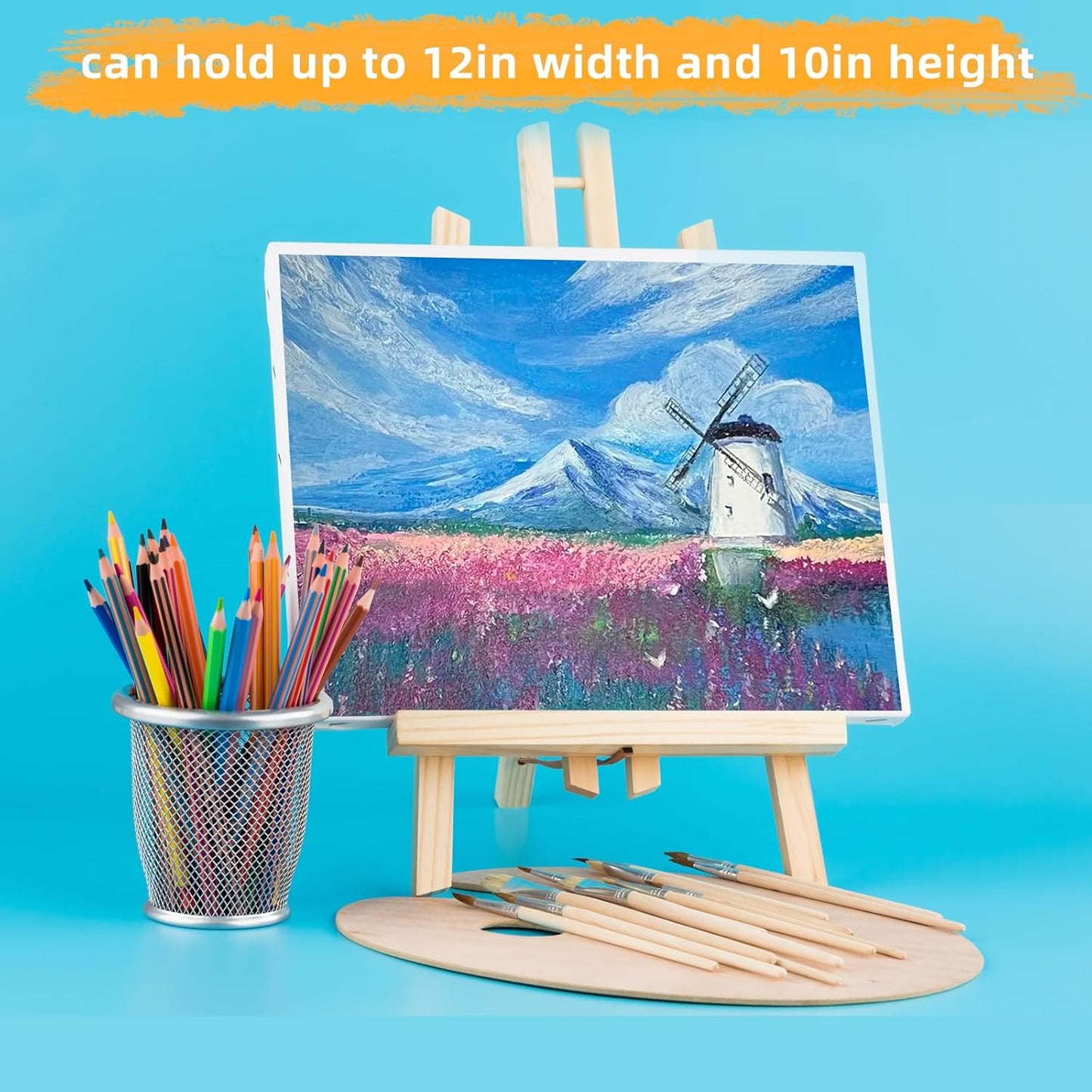 20 Pack 11.8" Wooden Easel, Easel Stand for Painting, Tabletop Easel for Artist/Students/Beginners, Portable Canvas Photo Picture Sign Holder
