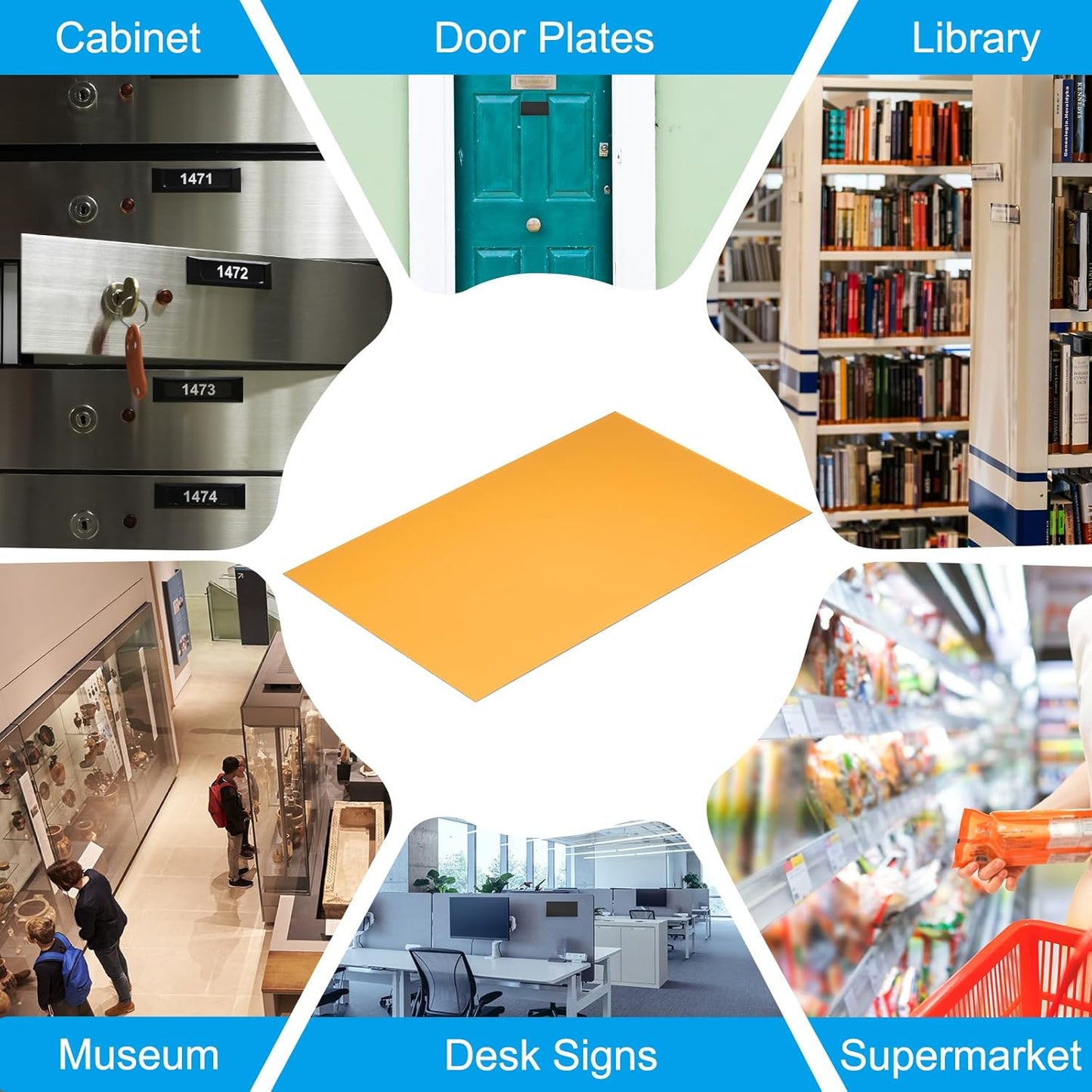 PATIKIL 6x10 Inch Anodized Aluminum Sheet Metal, 5Pcs Laser Plates Engraving Blanks 0.5MM Thin Rectangle for Crafting DIY House Laser Engraving, Yellow