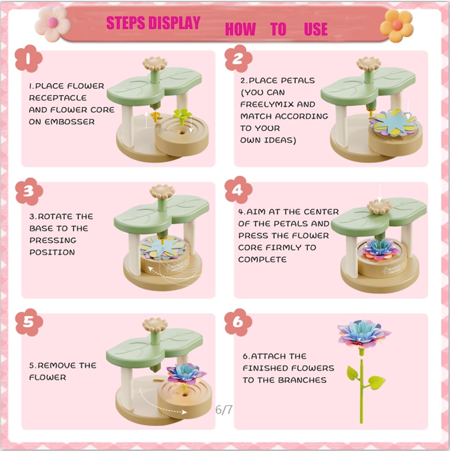 Toys for Girls 3 4 5 6 7 8 9 10 Years Old,189 PCS DIY Craft Kits for Kids,Fabric Flower Bouquets for Girls Gifts,Educational Preschool Learning Toys for Toddler Kids,Birthdays Gifts,Stocking Stuffers