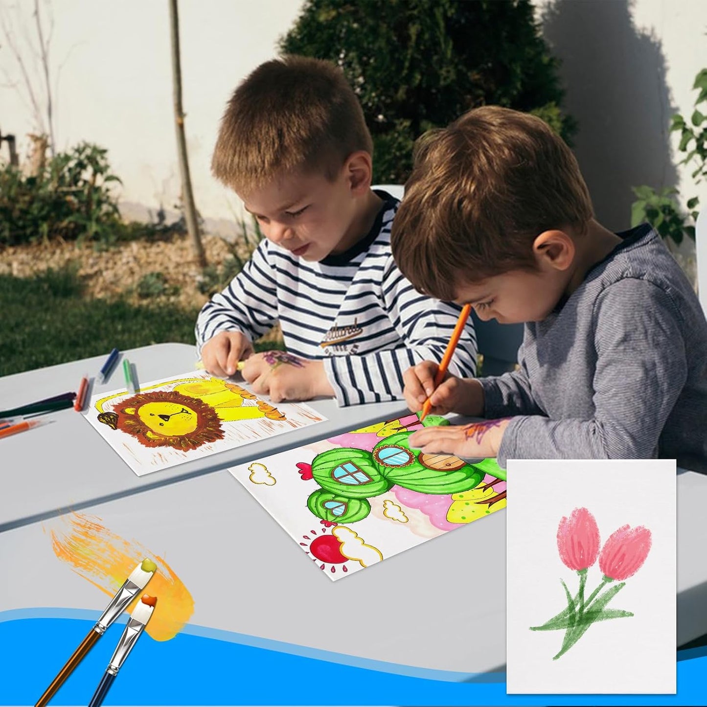 ESRICH 8x10 Canvases for Painting, 70 Pack Canvas Boards for Painting Primed Acid Free Blank Canvas Panels for Oil Paint, Watercolor, Acrylic Paint, Gouache and Tempera.