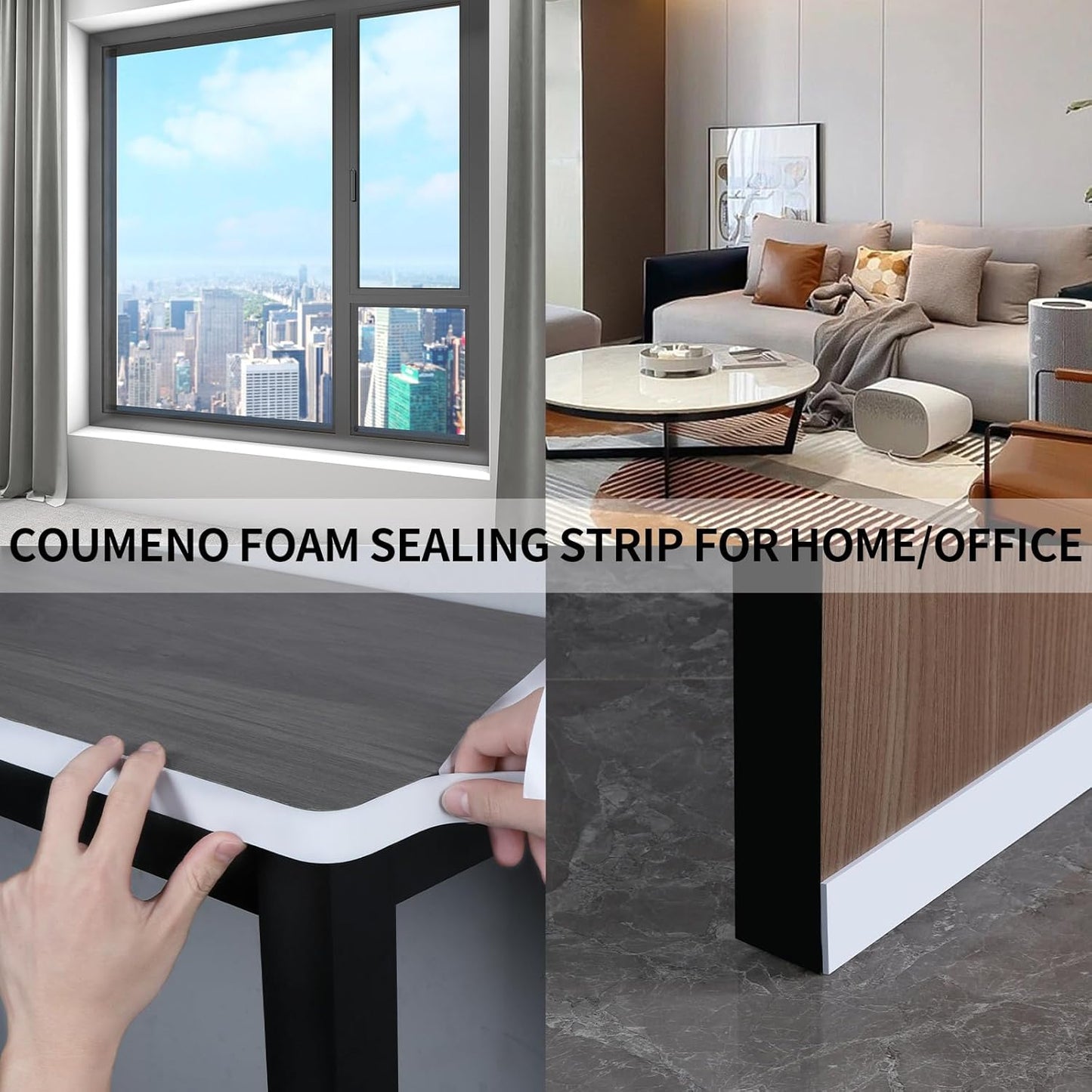 3 Pack EVA Single-Sided Adhesive Foam Tape 1.2inx16.4FT Single-Sided Sealing Strip Foam Pad Sponge Tape Window Weatherproof Whtie